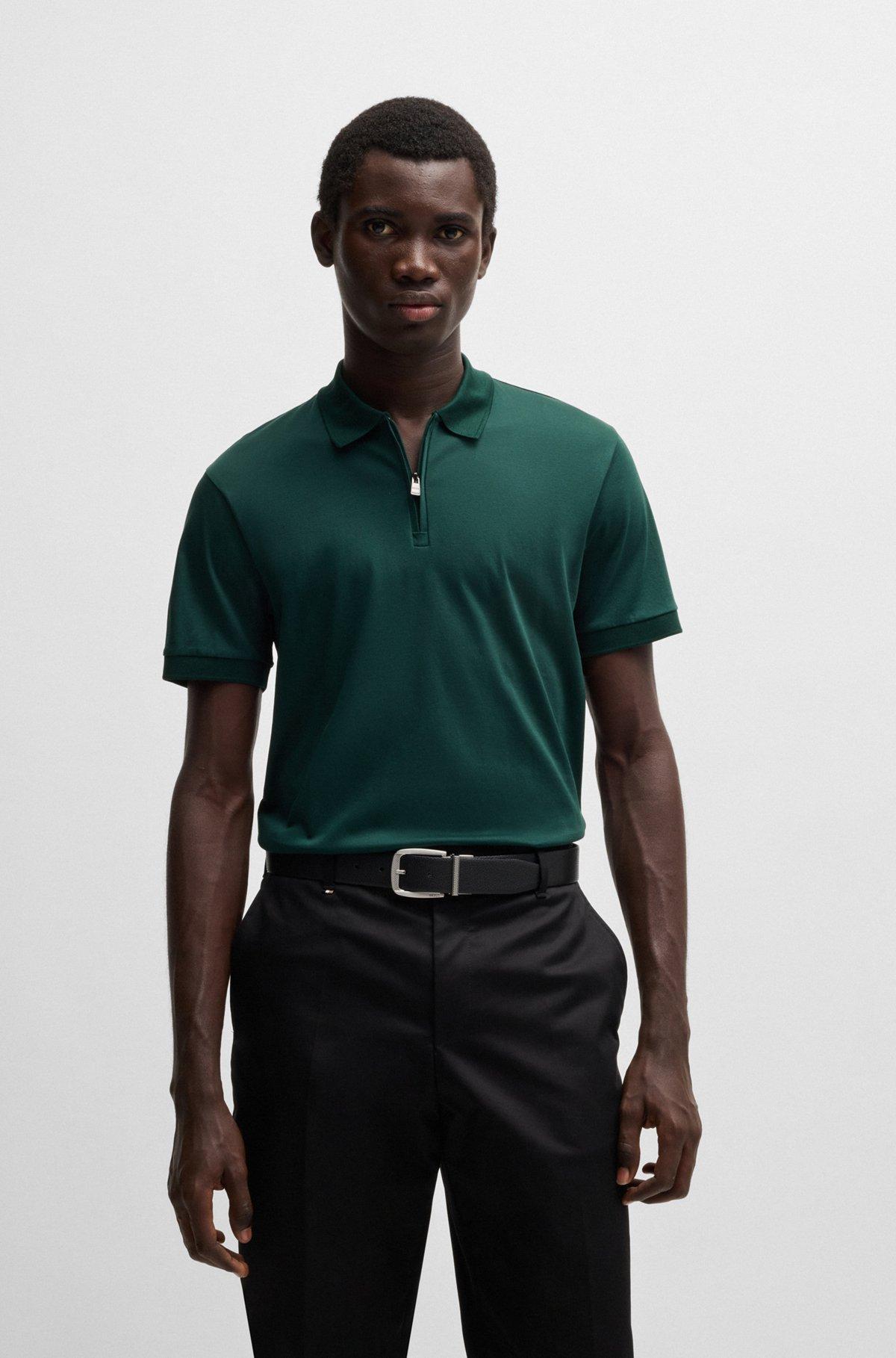 Slim-fit polo shirt in mercerized cotton Product Image