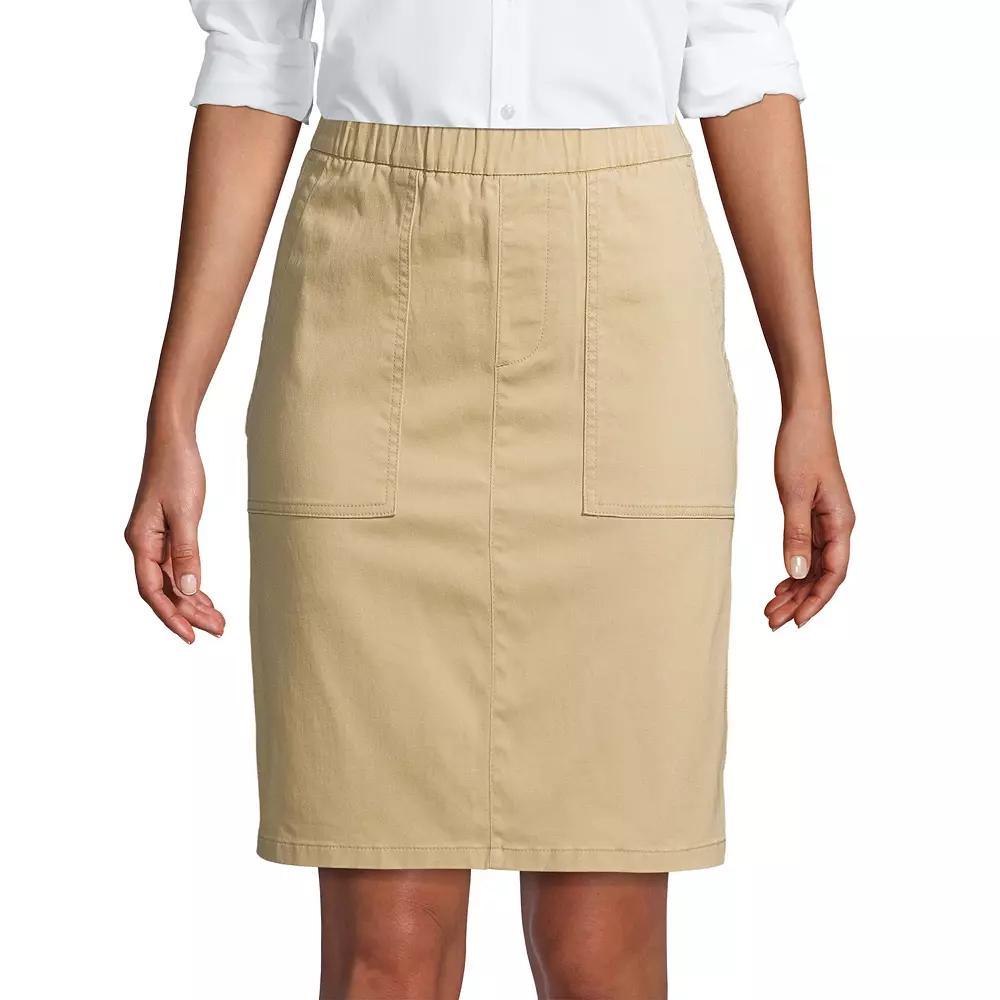 Petite Lands End Pull On Chino Skort, Womens Deep Blue Product Image