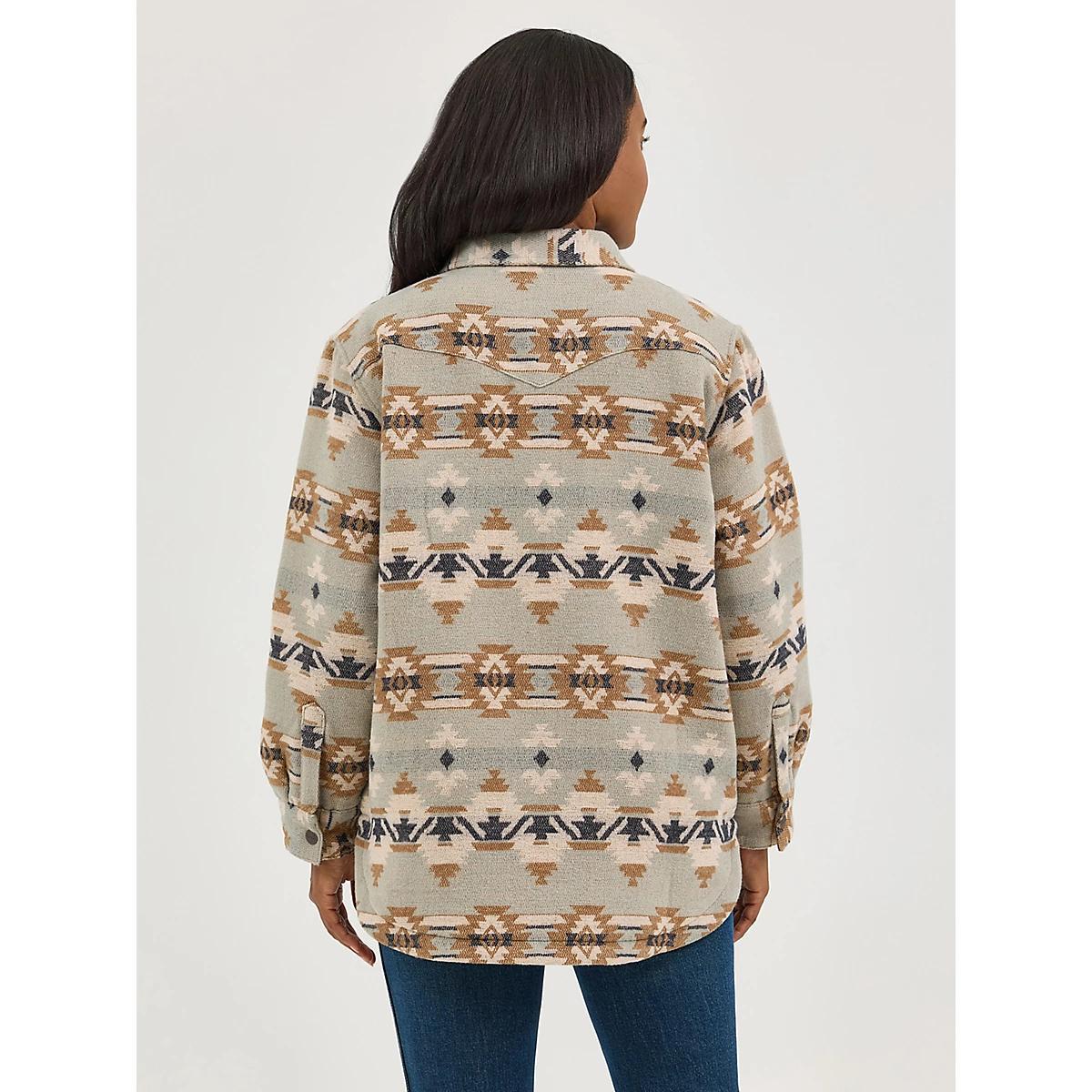 Women's Wrangler Quilt Lined Jacquard Shacket | Women's JACKETS & OUTERWEAR | Wrangler® Product Image