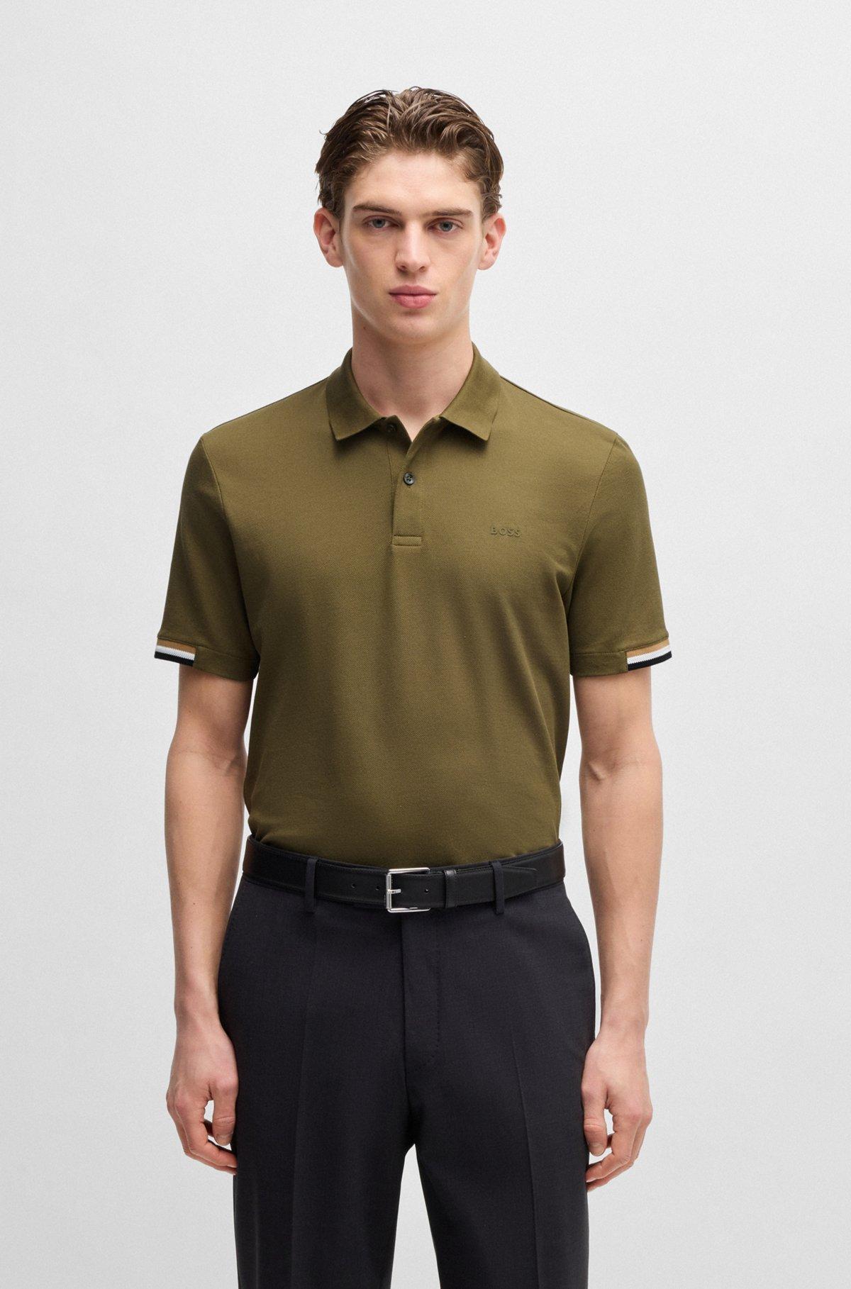 Regular-fit polo shirt with rubberized logo Product Image