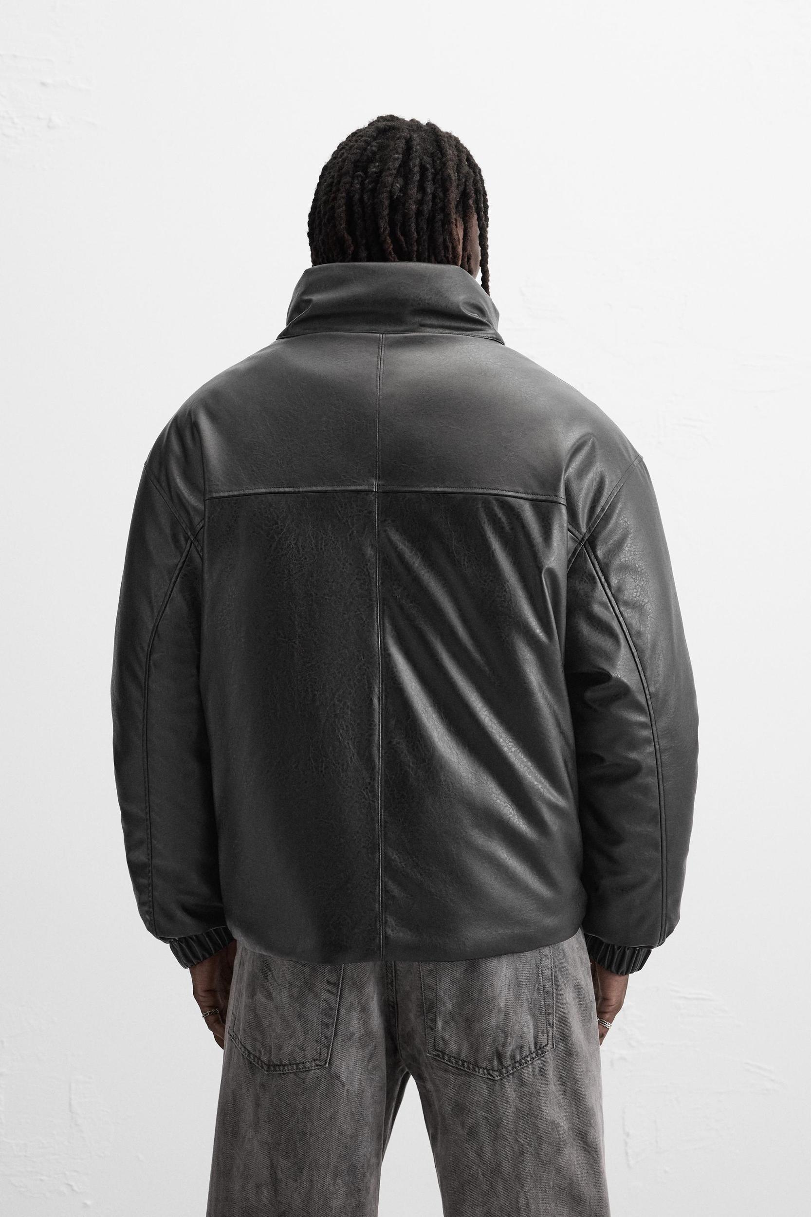 FAUX LEATHER PADDED JACKET Product Image