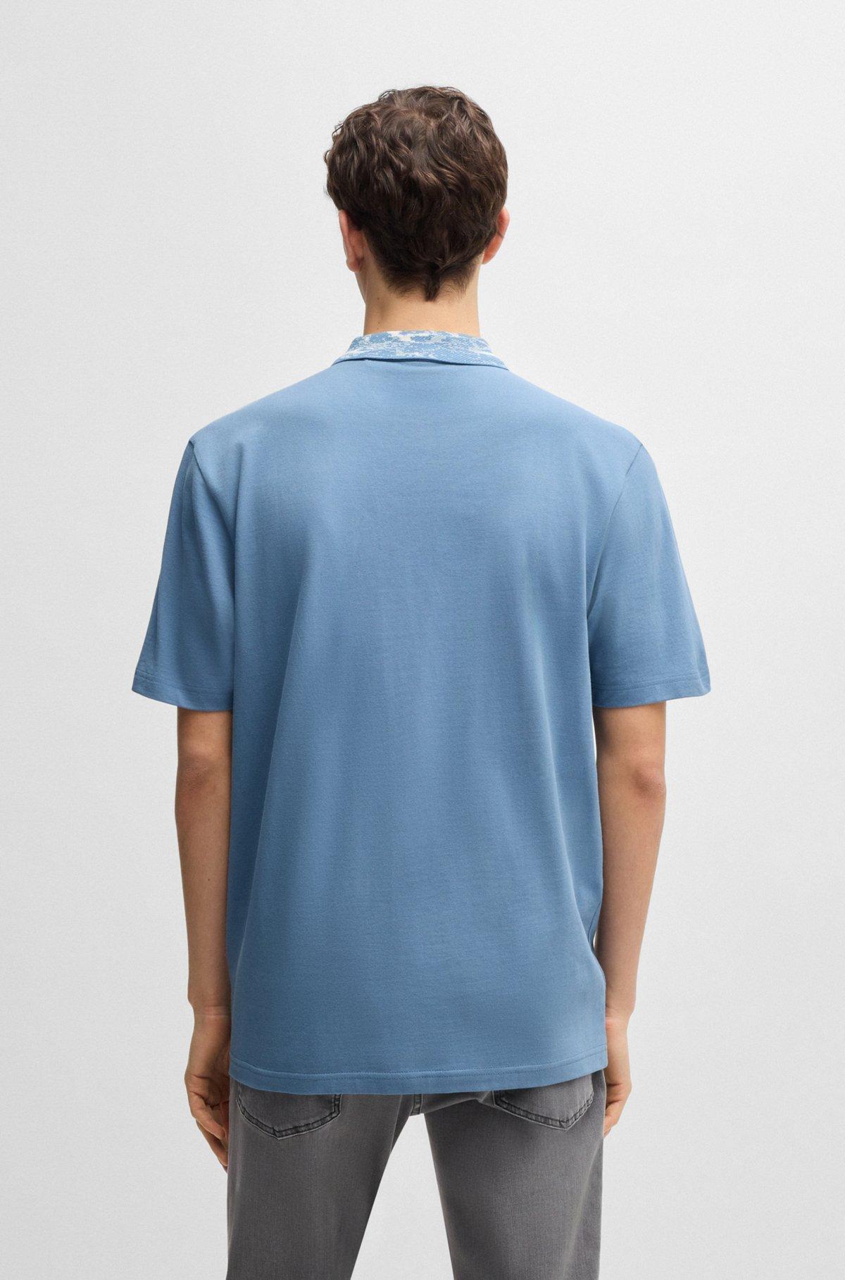 Relaxed-fit cotton-piqué polo shirt with collar artwork Product Image