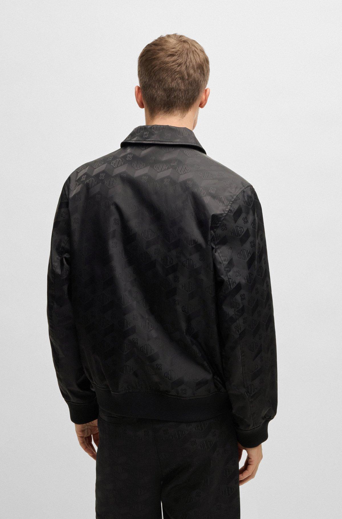 Relaxed-fit bomber jacket with geometric-logo jacquard Product Image