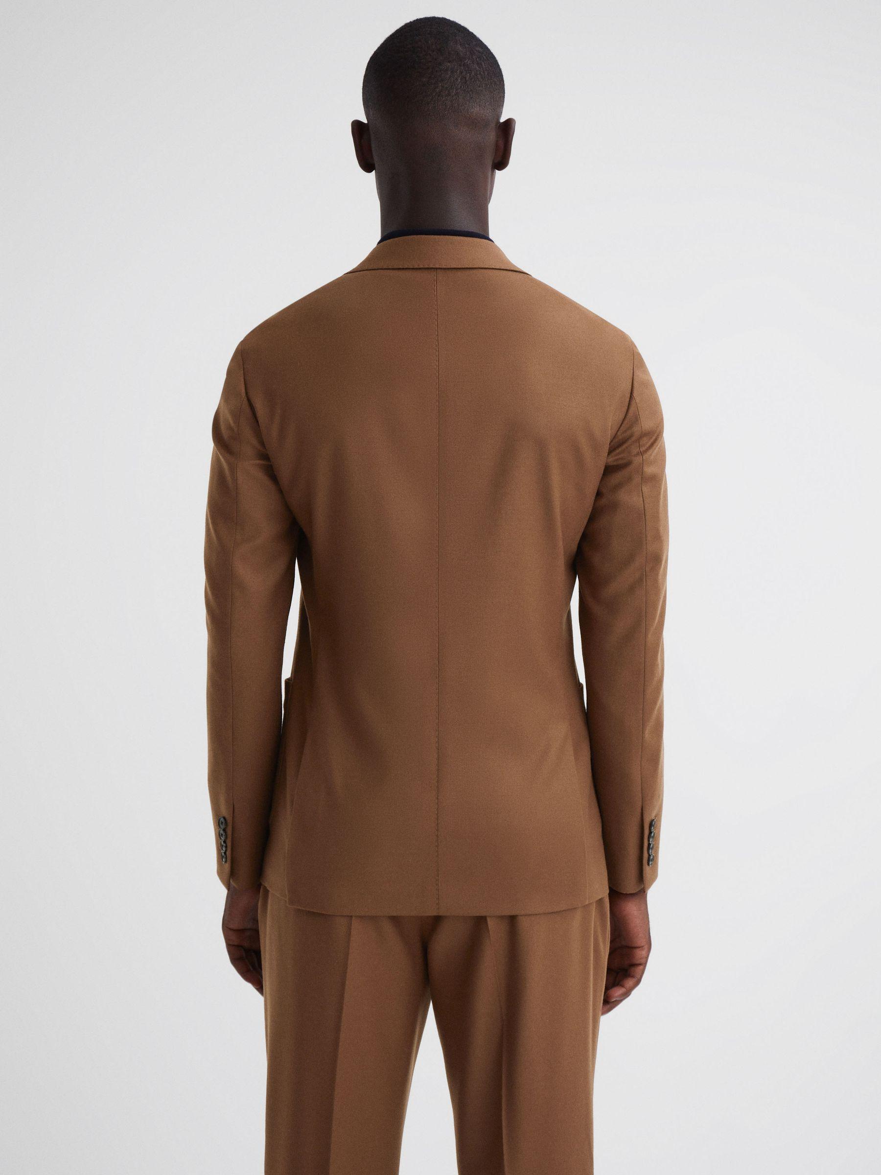 Slim Fit Wool Blend Single Breasted Blazer in Tobacco Product Image