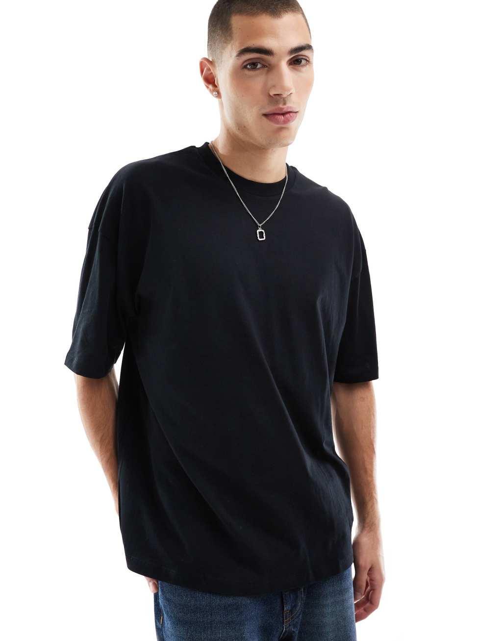 ASOS DESIGN oversized t-shirt in black with back print Product Image
