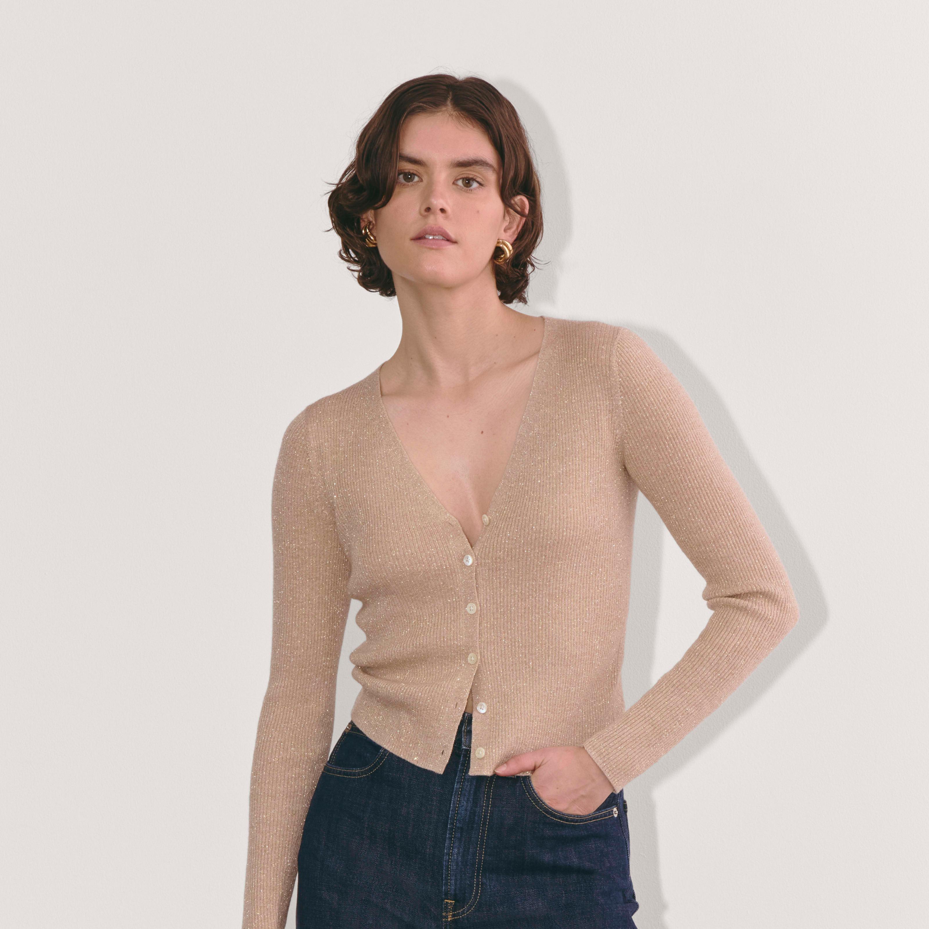 The Cardigan in Lurex Merino Product Image