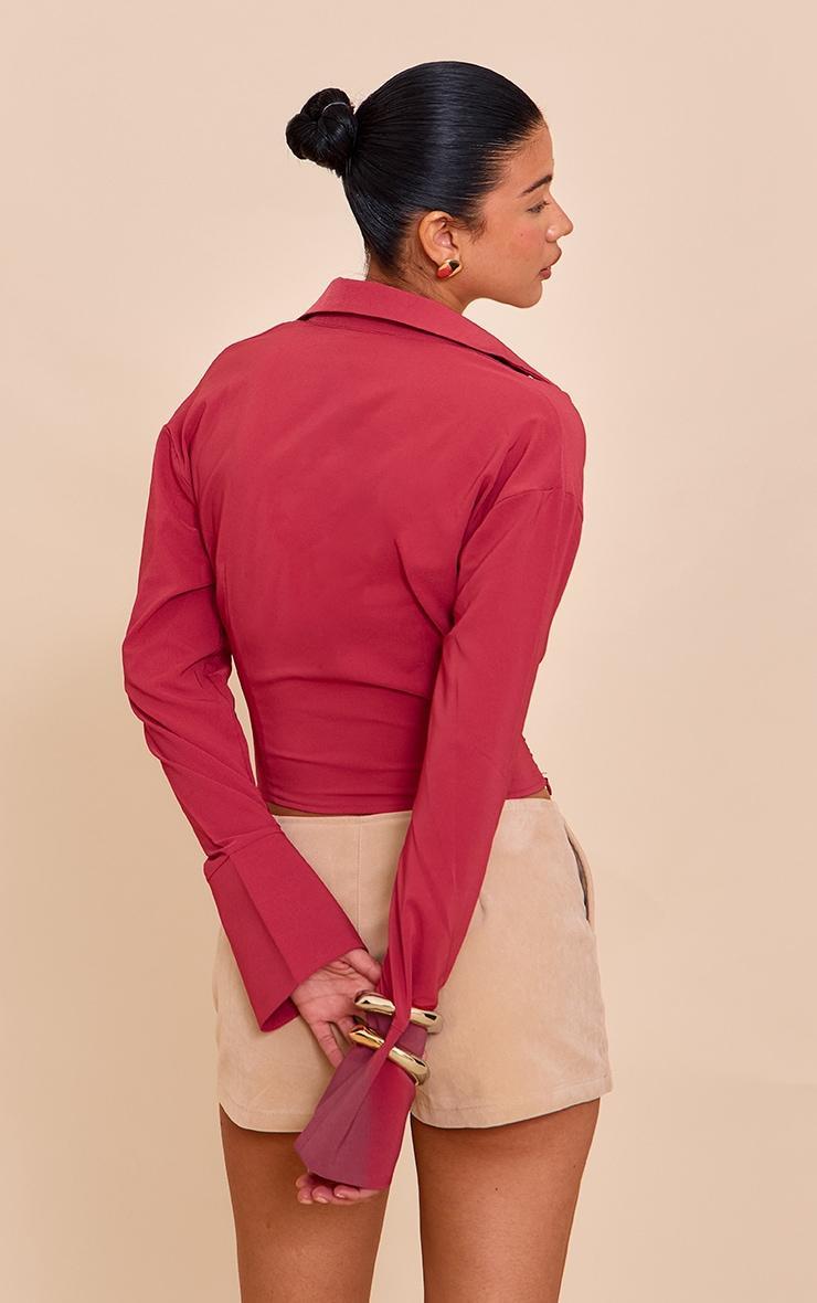 Blush Rose Chiffon Cowl Neck Blouse Product Image