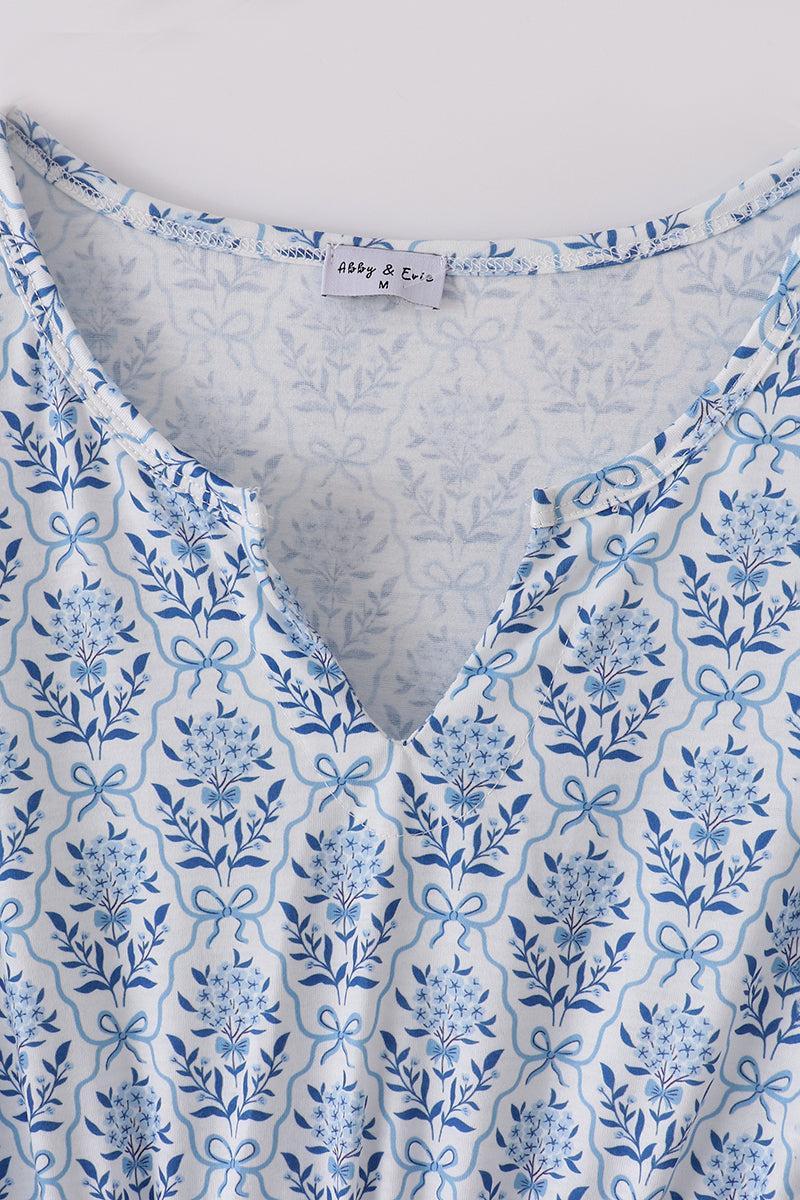 Bow applique print mom&me dress Product Image
