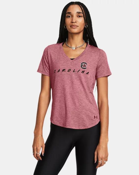 Women's UA Breezy Jersey Collegiate V-Neck T-Shirt Product Image