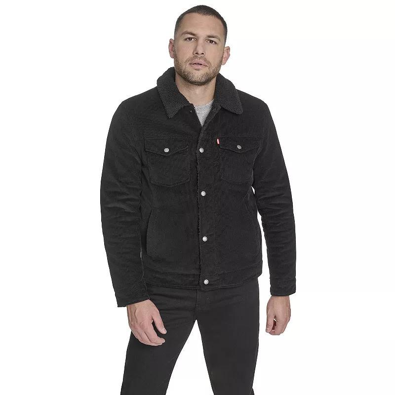 Men's Levi's® Corduroy Sherpa-Lined Jacket, Size: XS, Black Product Image
