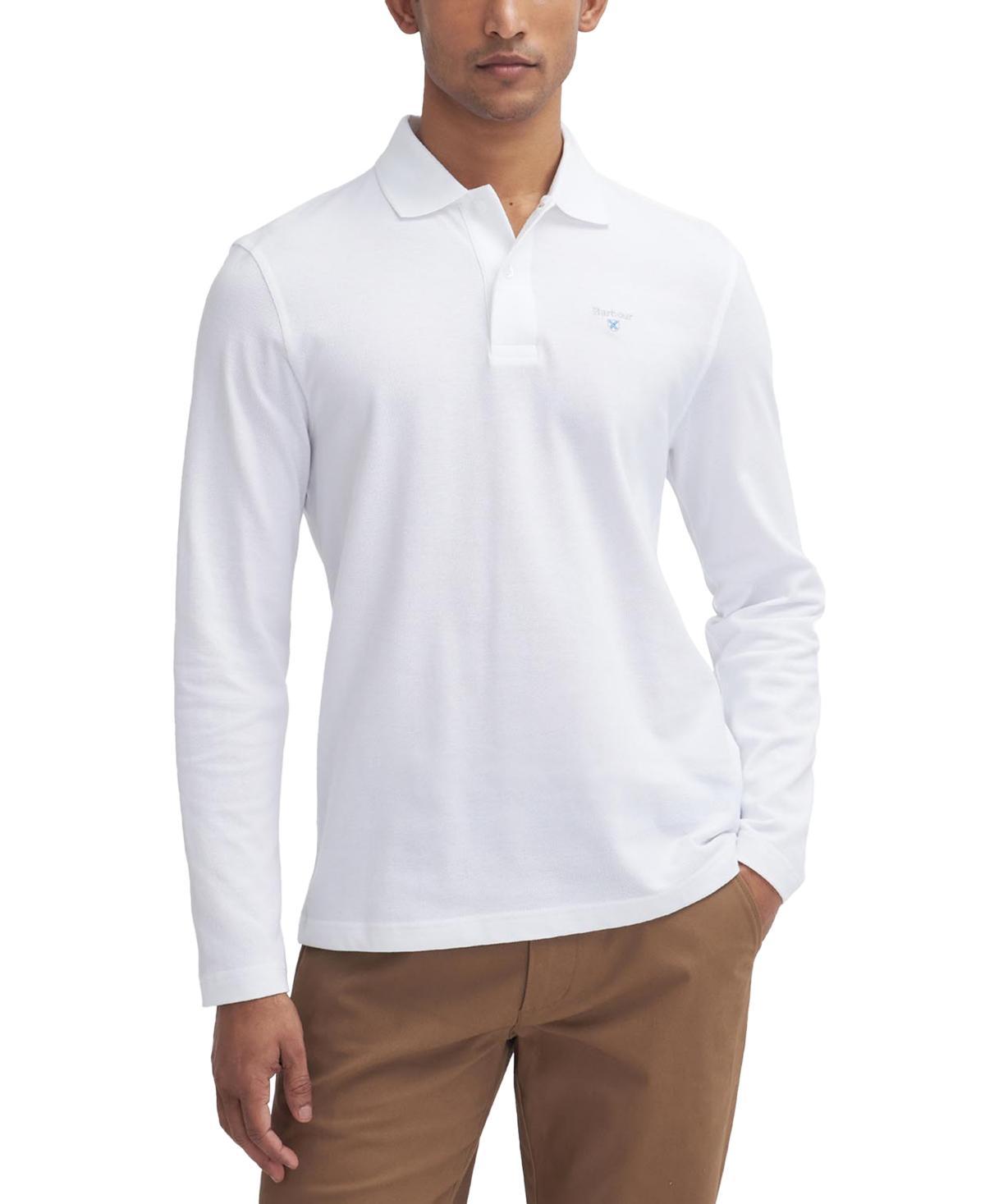 Barbour Mens Original Sports Tailored-Fit Long-Sleeve Pique Polo Shirt Product Image