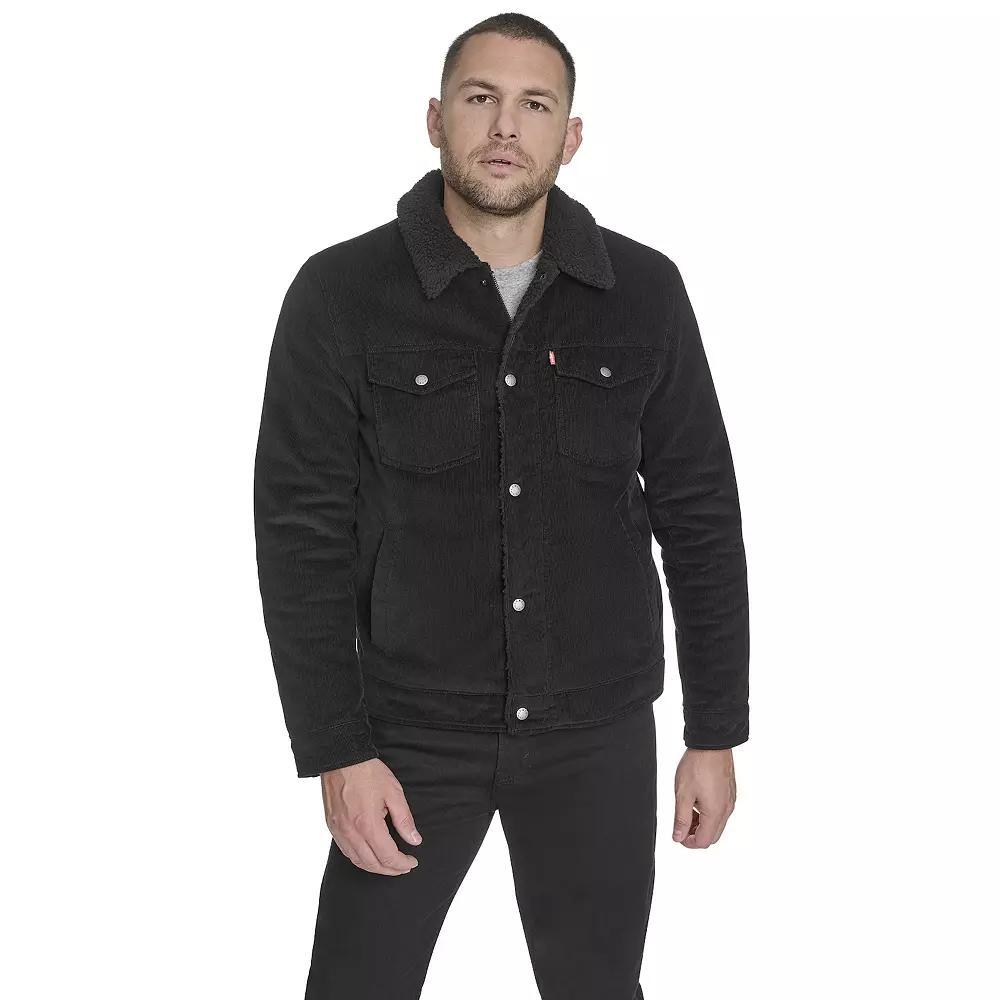 Men's Levi's® Corduroy Sherpa-Lined Jacket, Size: XS, Black Product Image