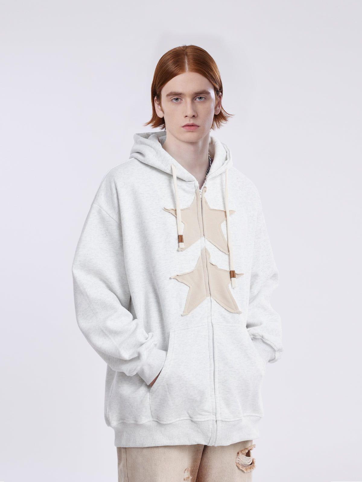 Aelfric Eden Embroidery Star Zip Up Hoodie Product Image