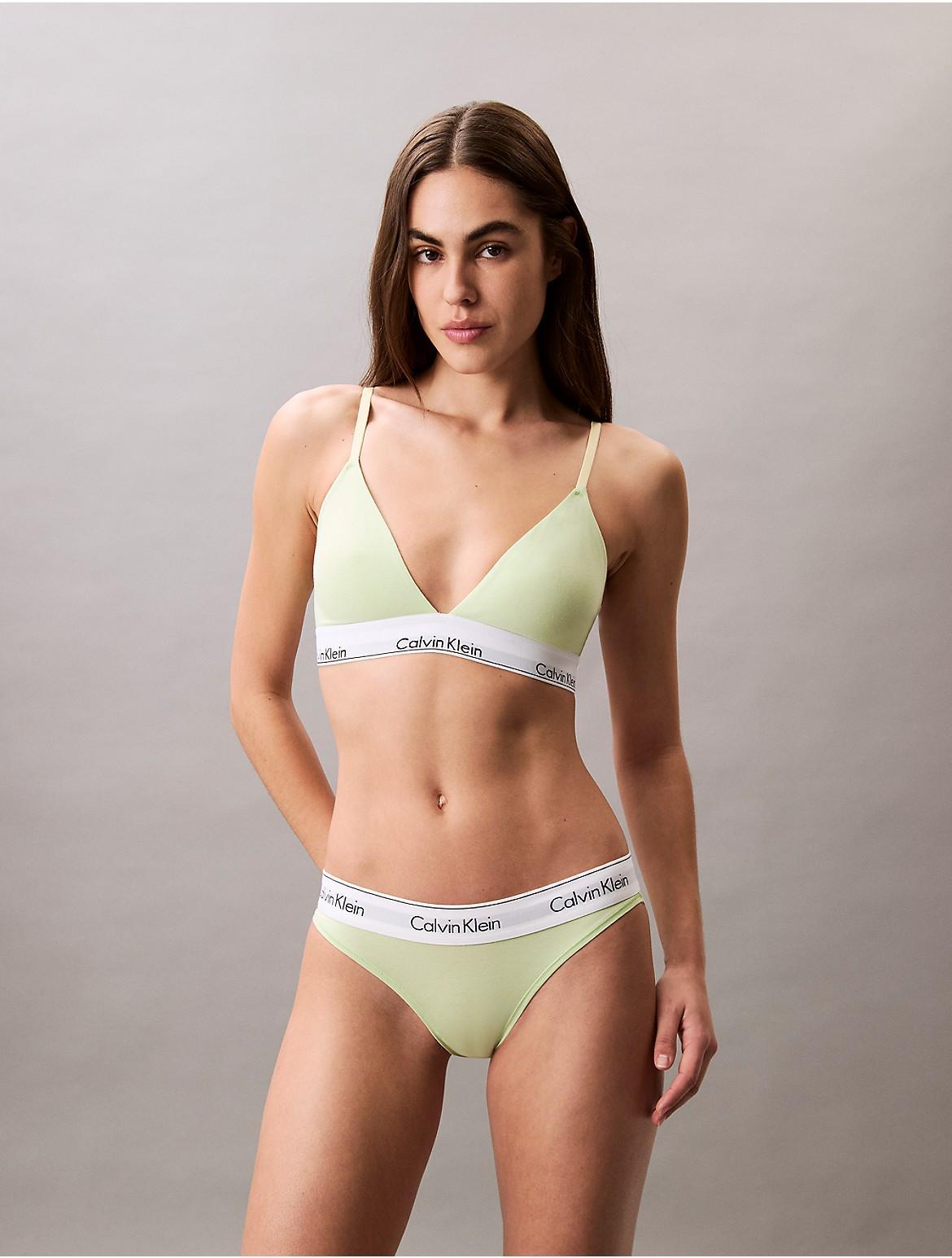 Calvin Klein Women's Icon Cotton Modal Lightly Lined Triangle Bralette - Yellow - S Product Image