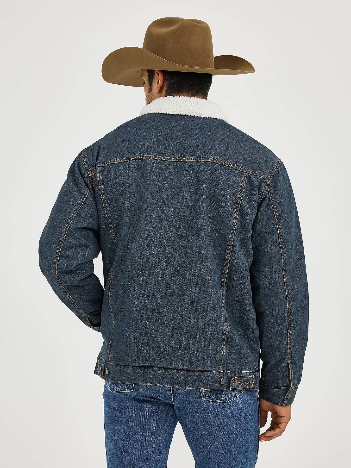 Wrangler® Western Sherpa Lined Denim Trucker Jacket | Men's JACKETS & OUTERWEAR | Wrangler® Product Image