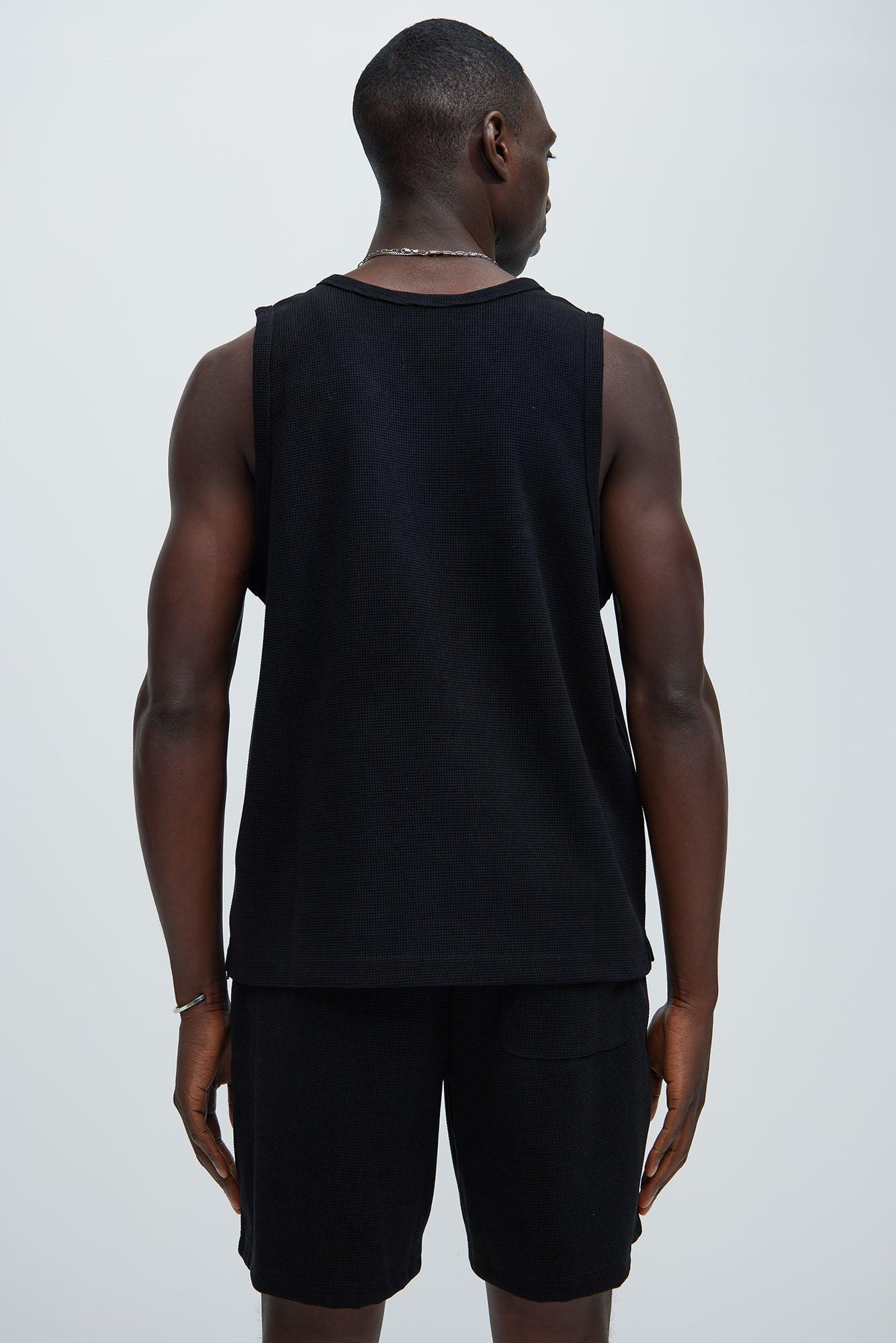 Cairo Textured Tank - Black Product Image