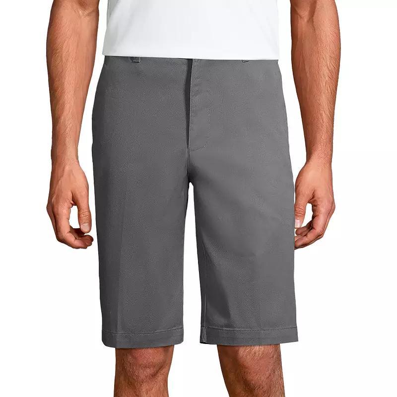 Men's Lands' End Plain Front Wrinkle-Resistant Chino Shorts, Size: 36, Green Product Image