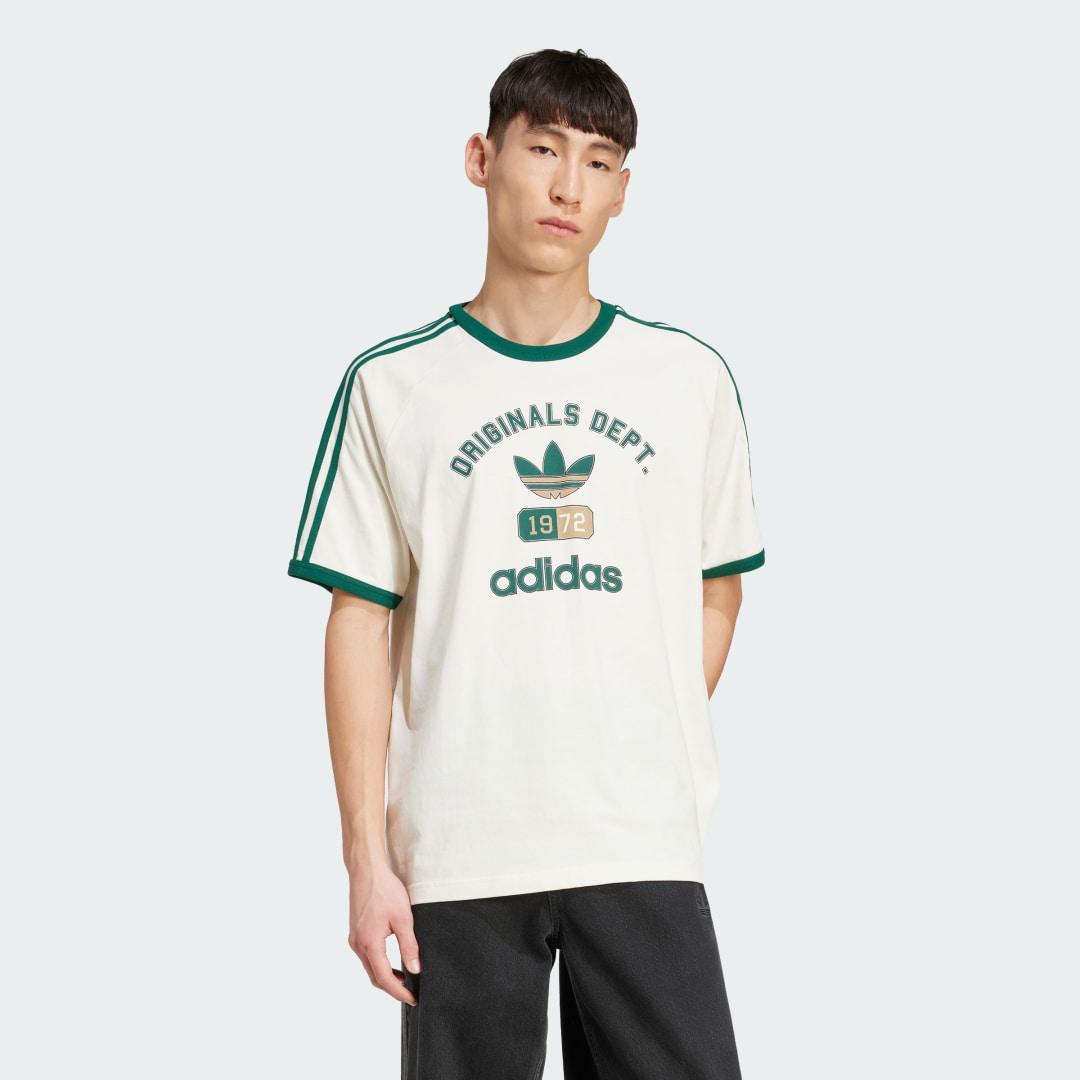 adidas 3-Stripes Originals Dept. Graphic Tee Off White L Mens Product Image