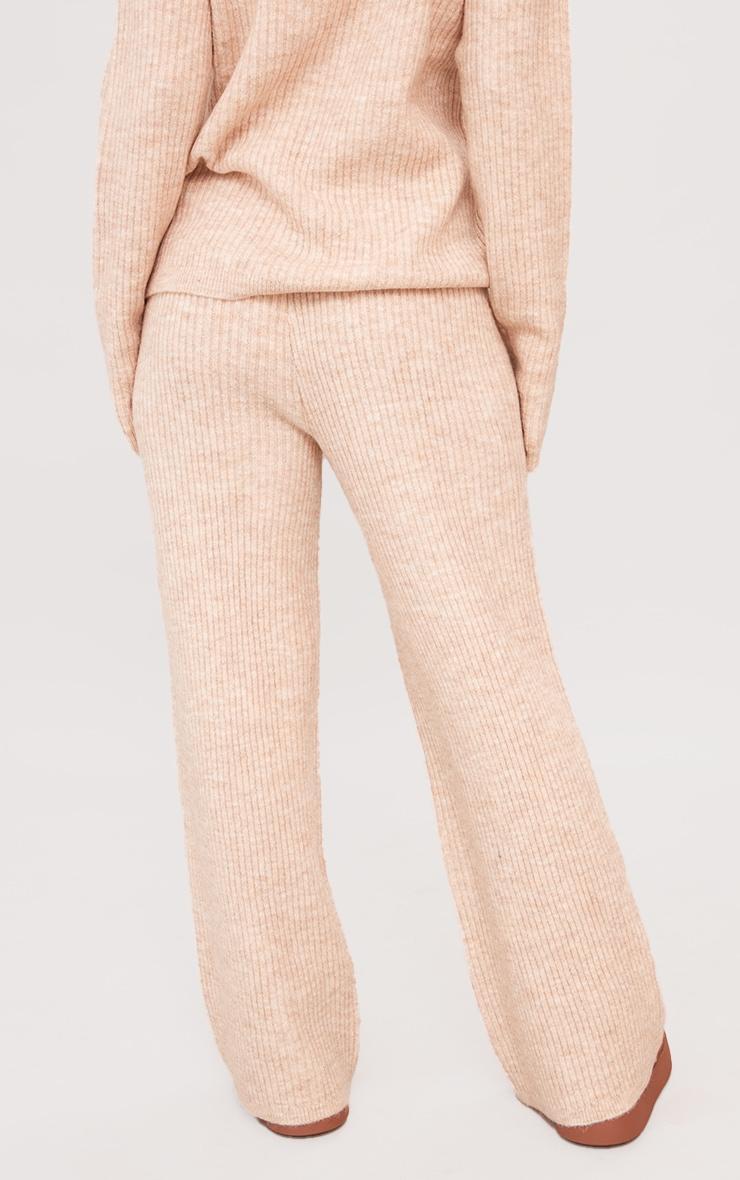 Petite Oatmeal Knit Wide Leg Pants Product Image