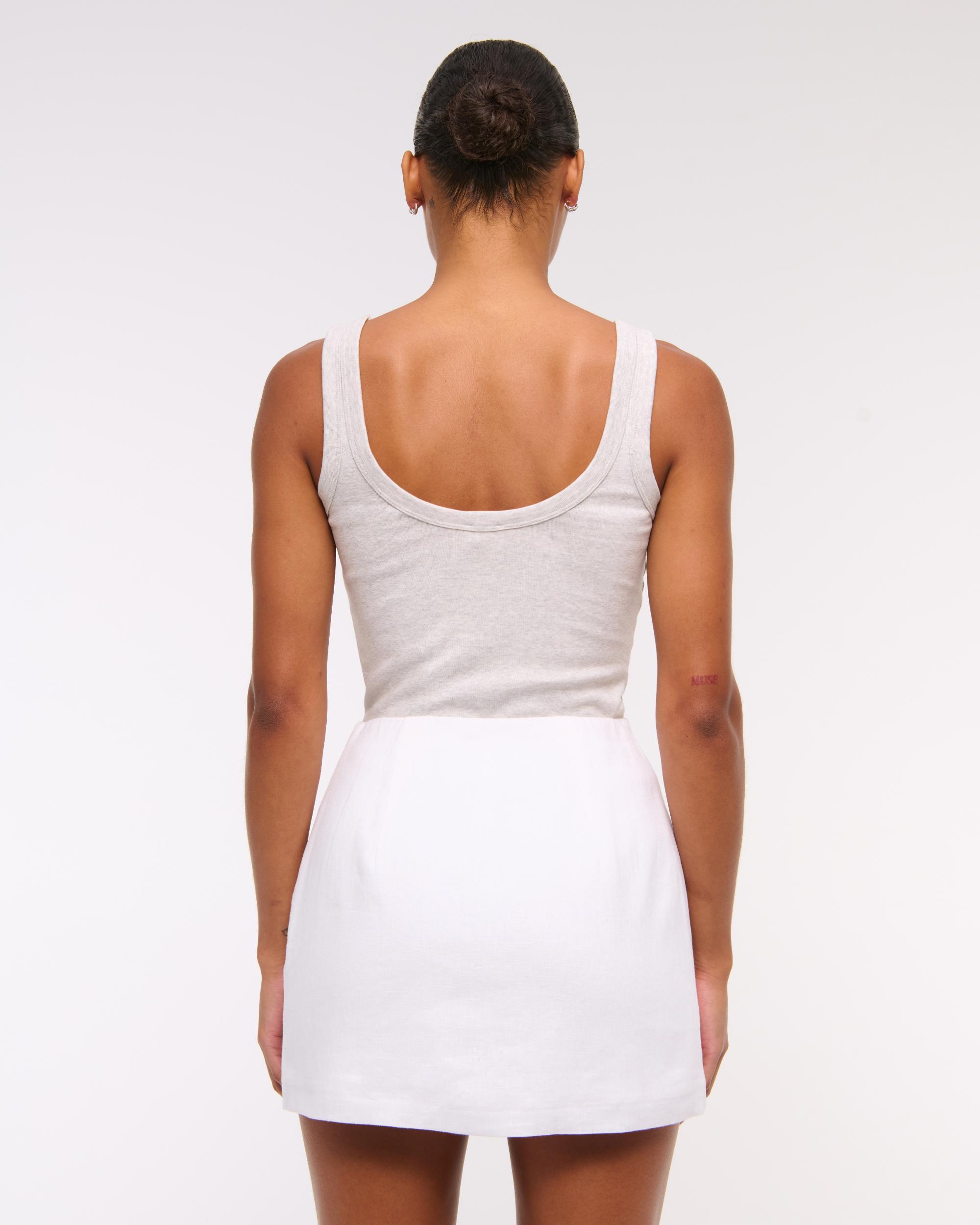The A&F Scarlett Curve Love Linen-Blend Mini Skort Product Image