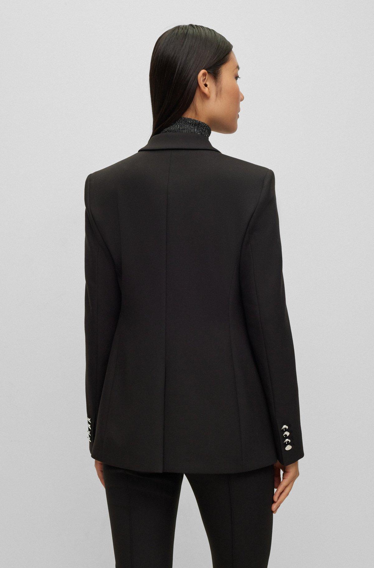 Regular-fit jacket in stretch fabric with asymmetric front Product Image