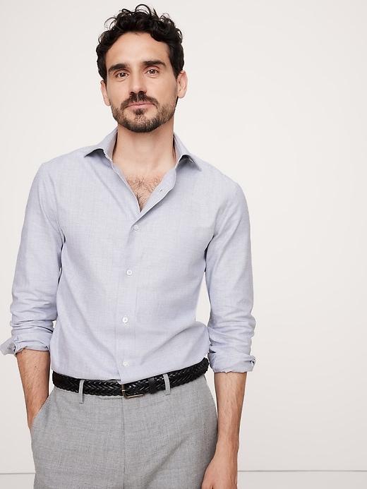 Slim-Fit Italian Cotton Poplin Dress Shirt Product Image