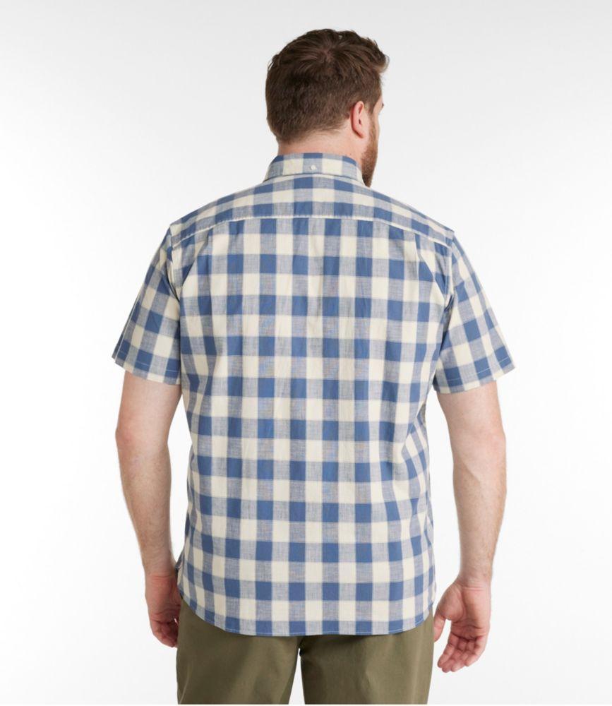 
                            Men's Comfort Stretch® Chambray Shirt, Traditional Untucked Fit, Short-Sleeve, Plaid
                         Product Image