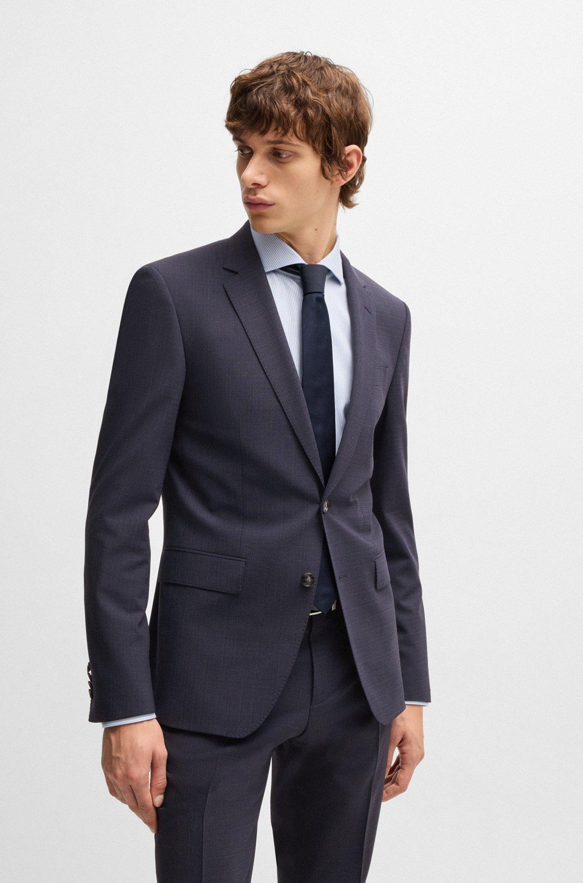 Slim-fit suit in micro-patterned stretch cloth Product Image
