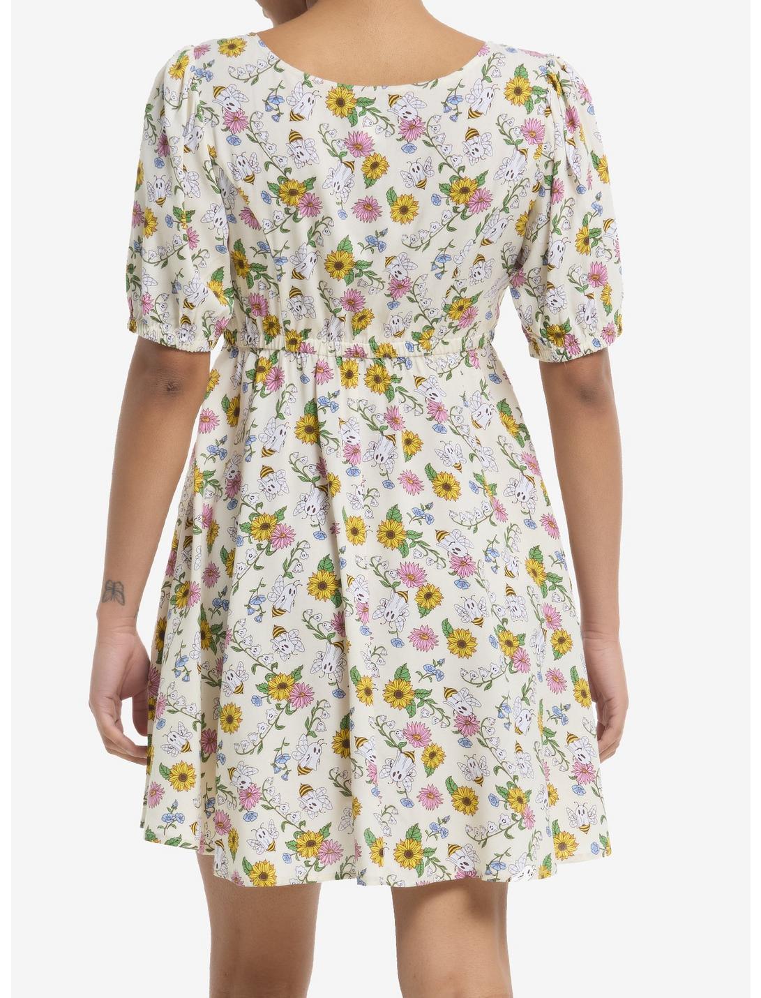 Thorn & Fable Ghost Bee & Flowers Babydoll Dress Product Image