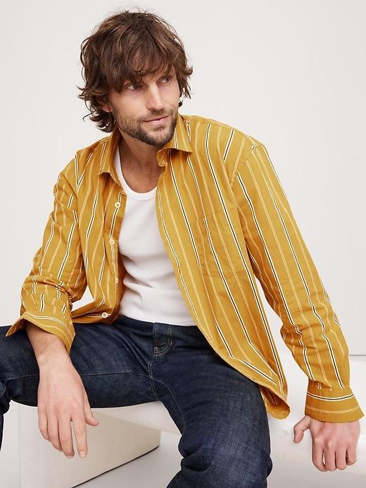 Relaxed-Fit Washed Cotton Poplin Shirt Product Image