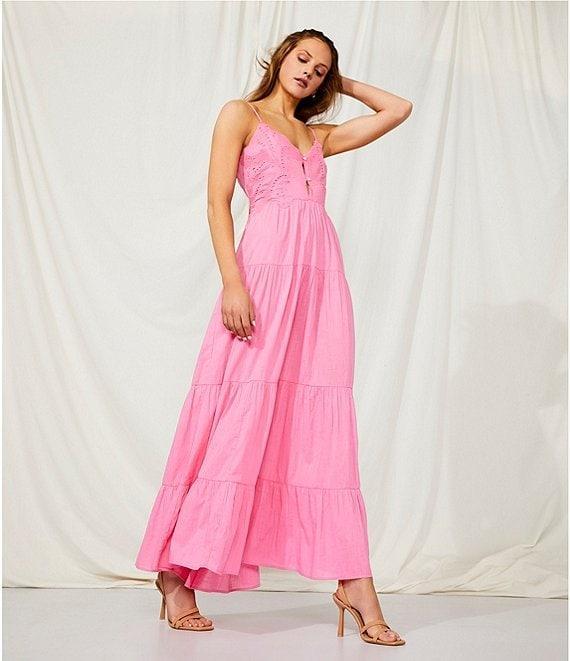 Chelsea & Violet Alyssa Sweetheart Neckline Sleeveless Cotton Slub Maxi Dress Product Image