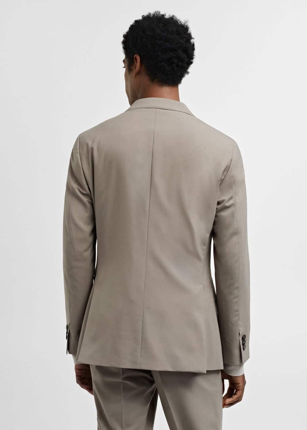 Mango Mens Slim-Fit Wool Suit Blazer - Light Product Image