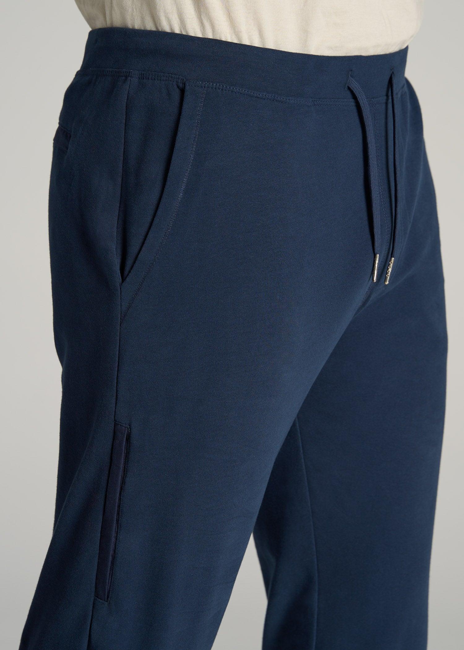 Microsanded French Terry Sweatpants for Tall Men in Black Product Image