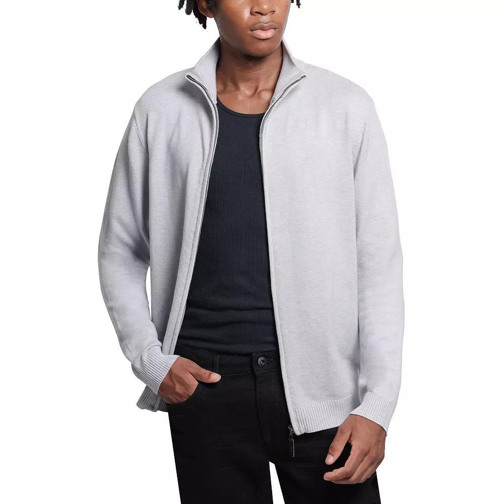 Men's Xray Full Zip Mockneck Sweater, Size: Small, Light Grey Gray Product Image