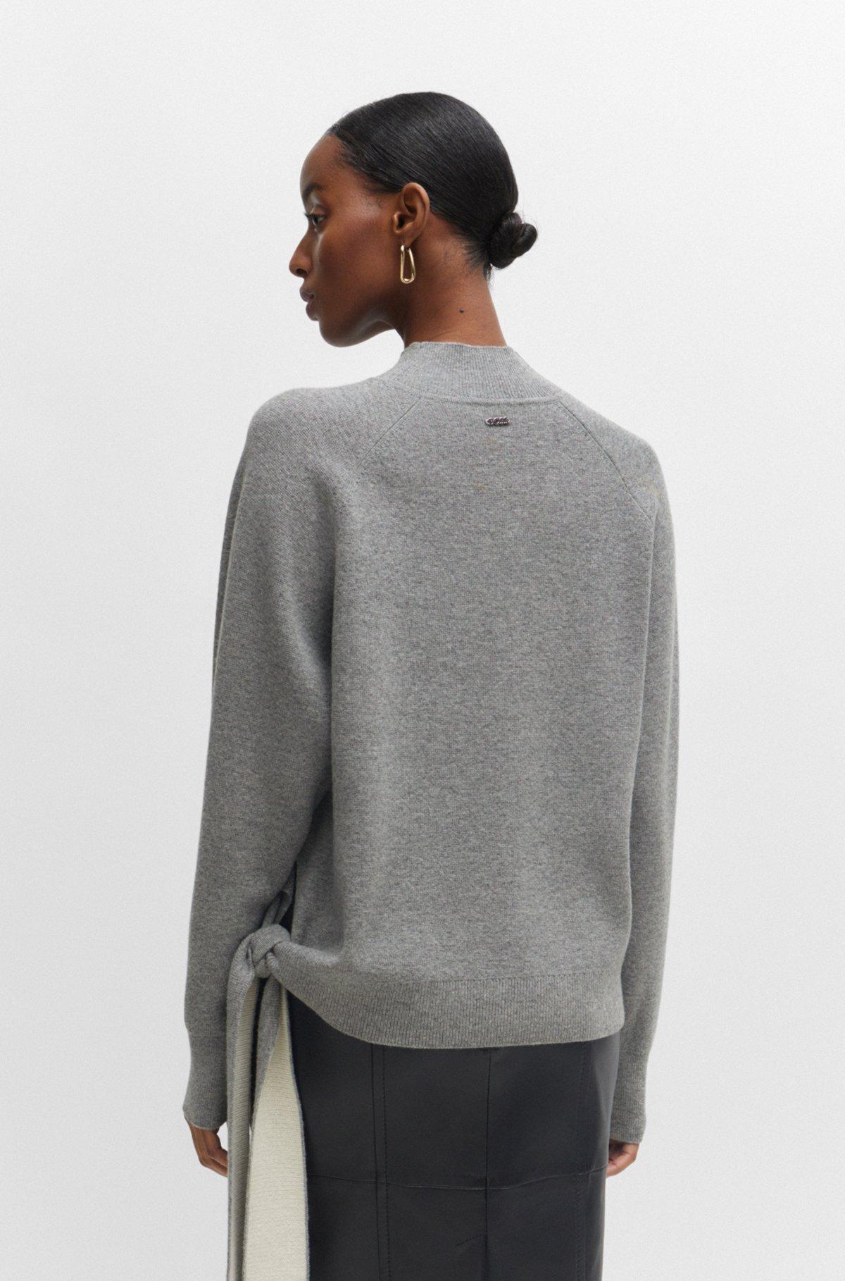 Tie-detail sweater in virgin wool and cashmere Product Image