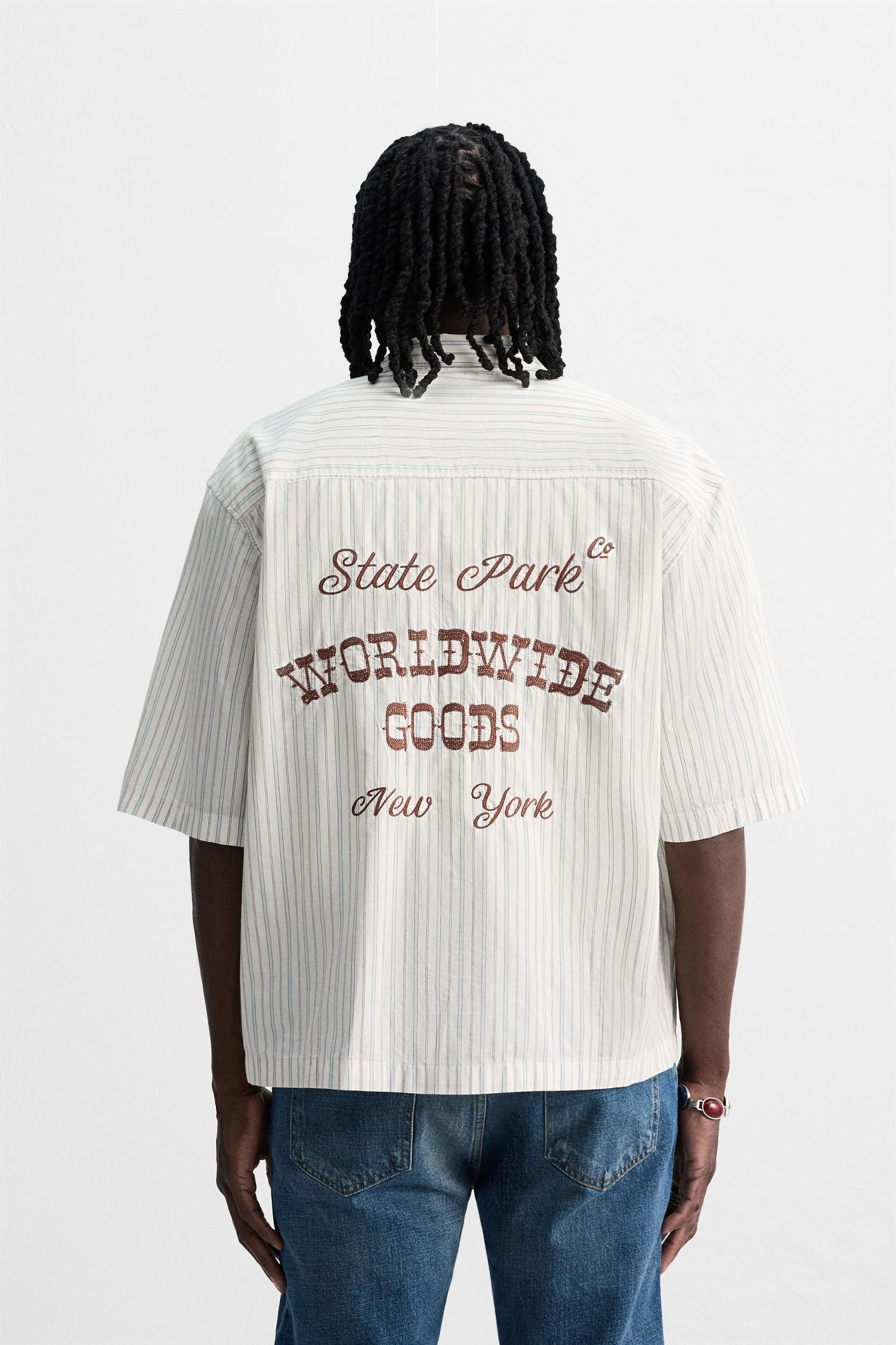 EMBROIDERED STRIPED SHIRT Product Image