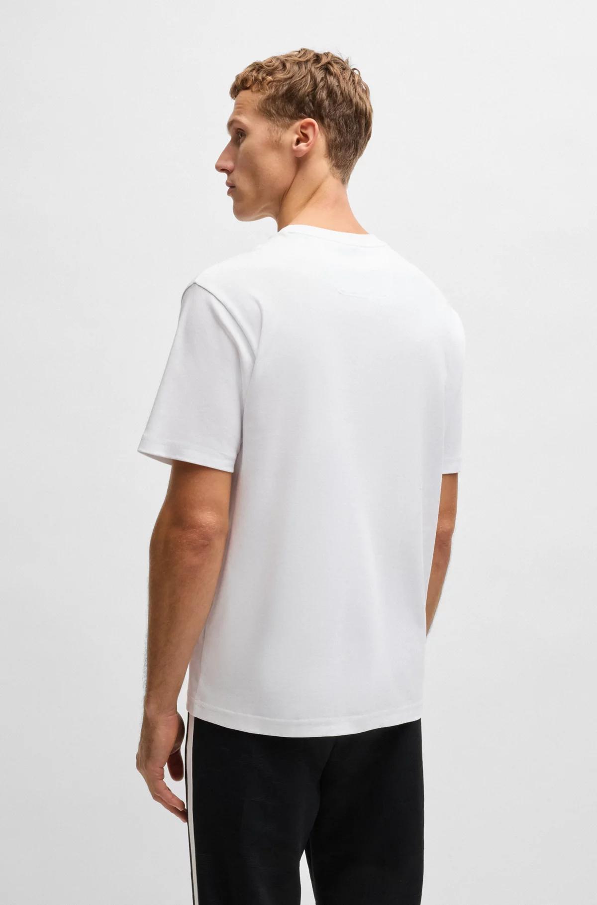 Boss Interlock-Cotton T-shirt with Circle Artwork Product Image