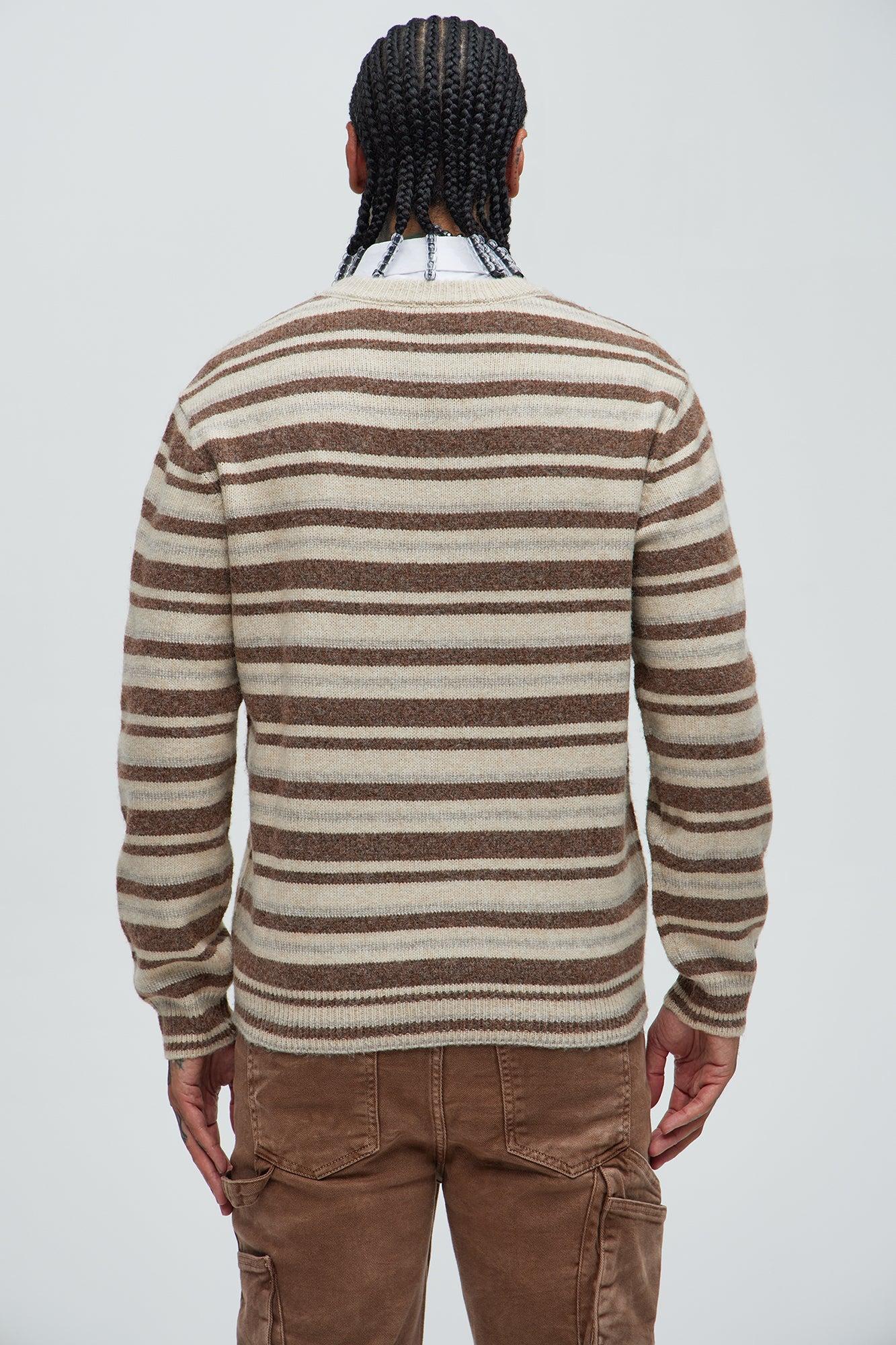 Lookin For Attention Striped Sweater - Brown/combo Product Image