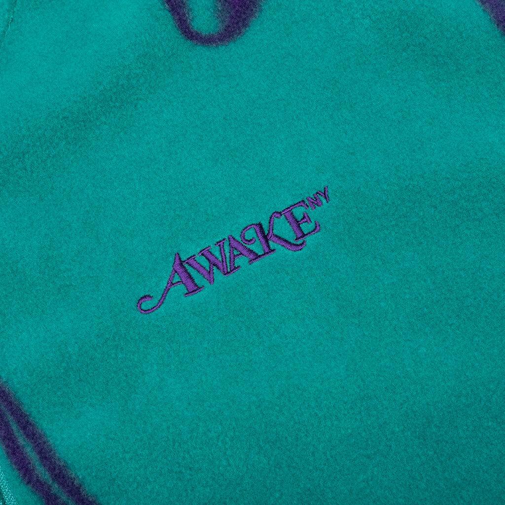 Dice Print Fleece Quarter Zip Pullover - Teal/Purple Male Product Image