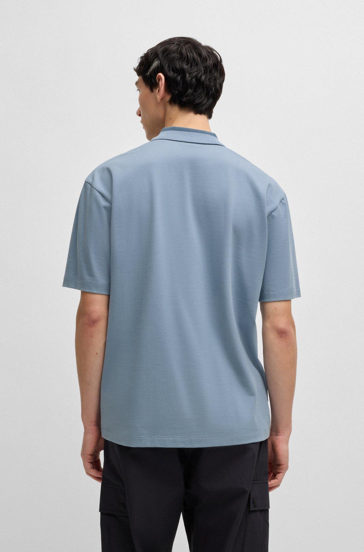 HUGO x RB stretch-cotton polo shirt with carbon stealth logo Product Image