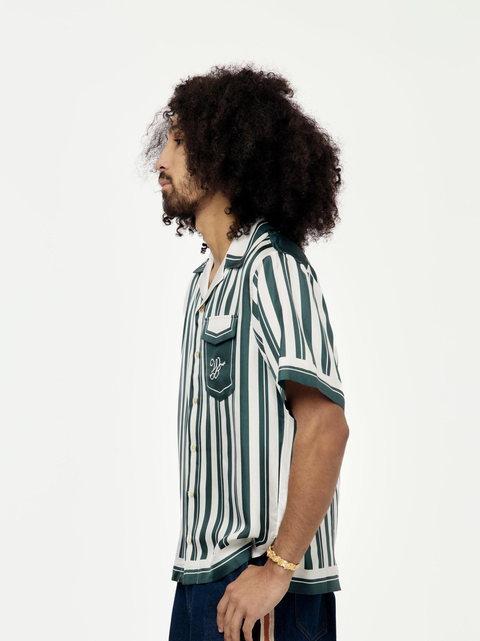 June Bowling Shirt (Ivory/Green) Product Image