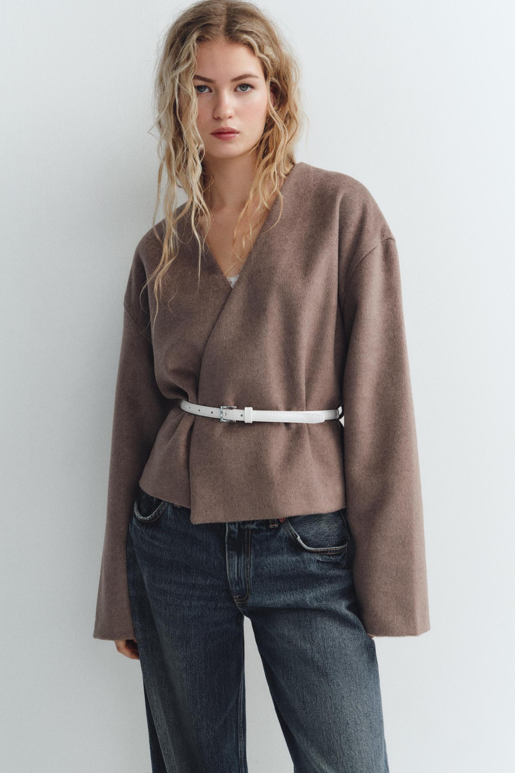 BELTED SOFT JACKET Product Image