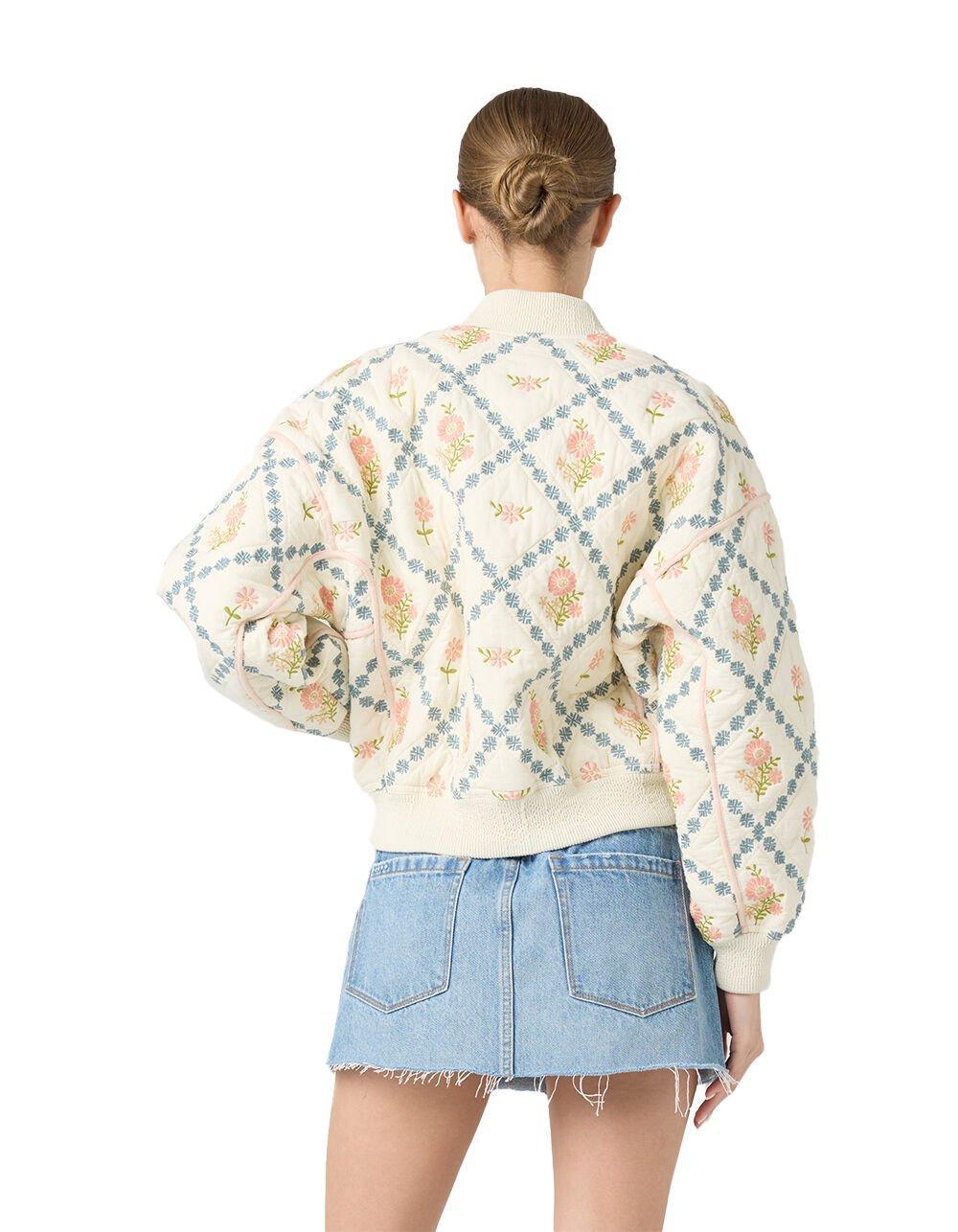 BLANK NYC Embroidered Womens Bomber Jacket Product Image