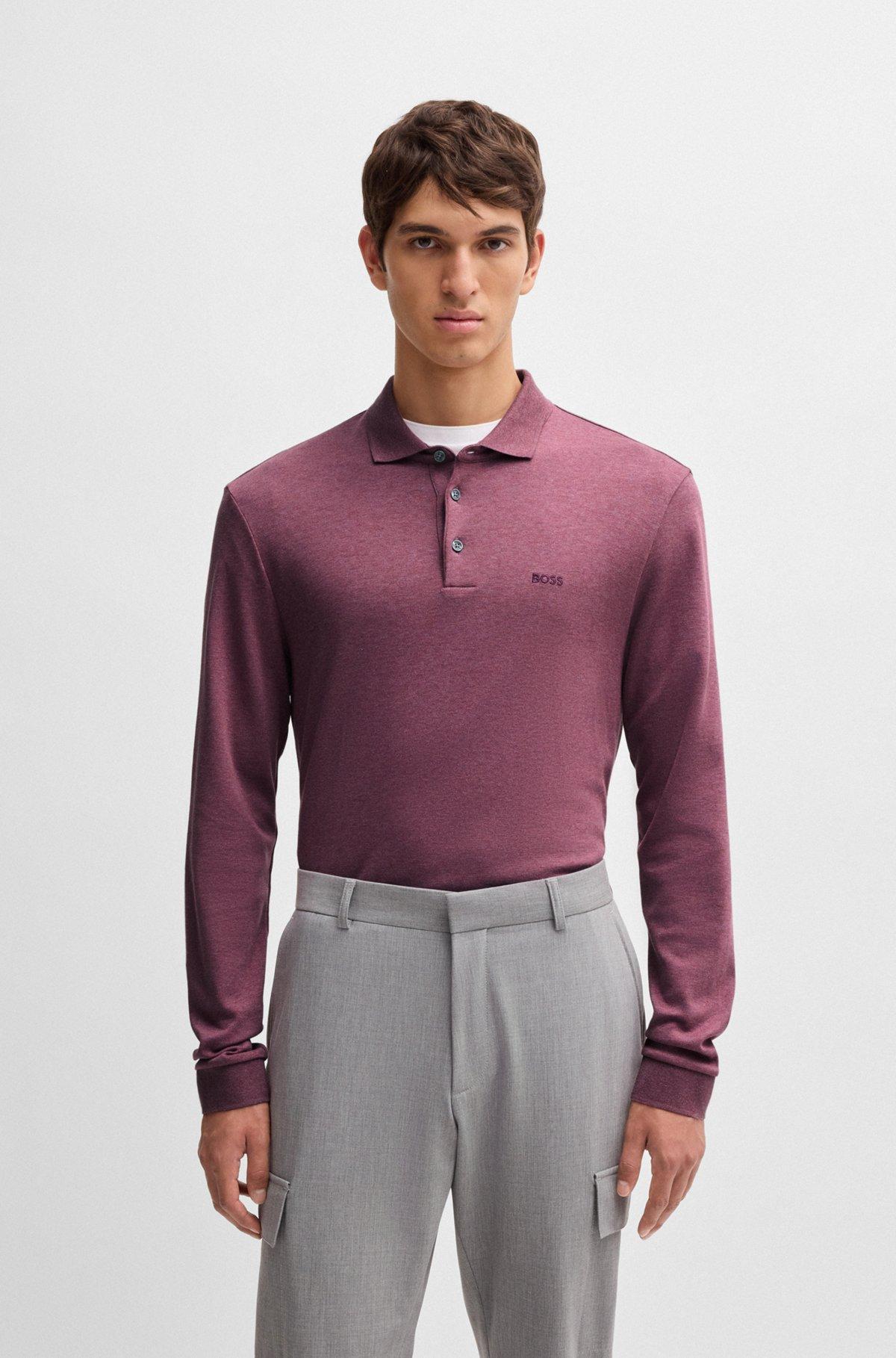 Regular-fit polo shirt in interlock cotton Product Image