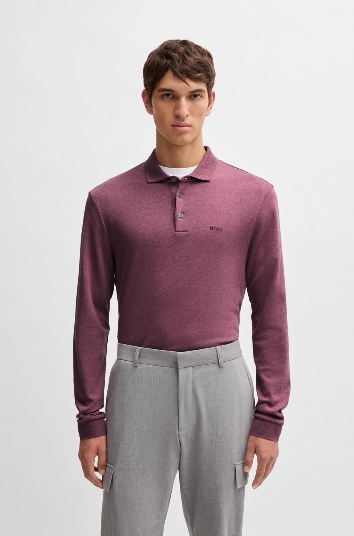 Regular-fit polo shirt in interlock cotton Product Image