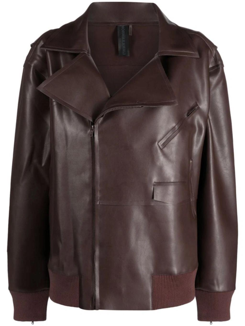 oversized zip-up biker jacket Product Image