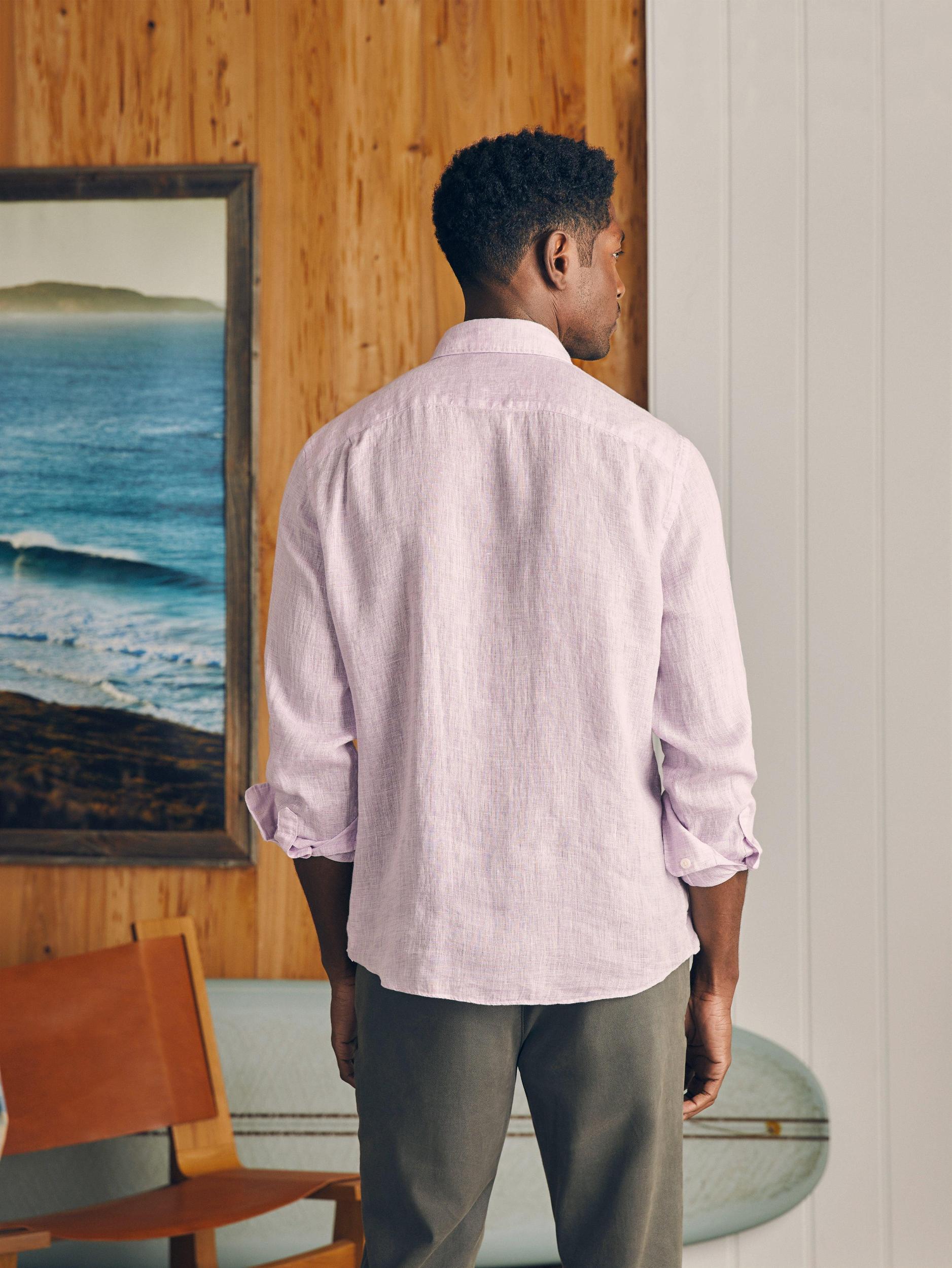 Laguna Linen Shirt - Lavender Melange Male Product Image