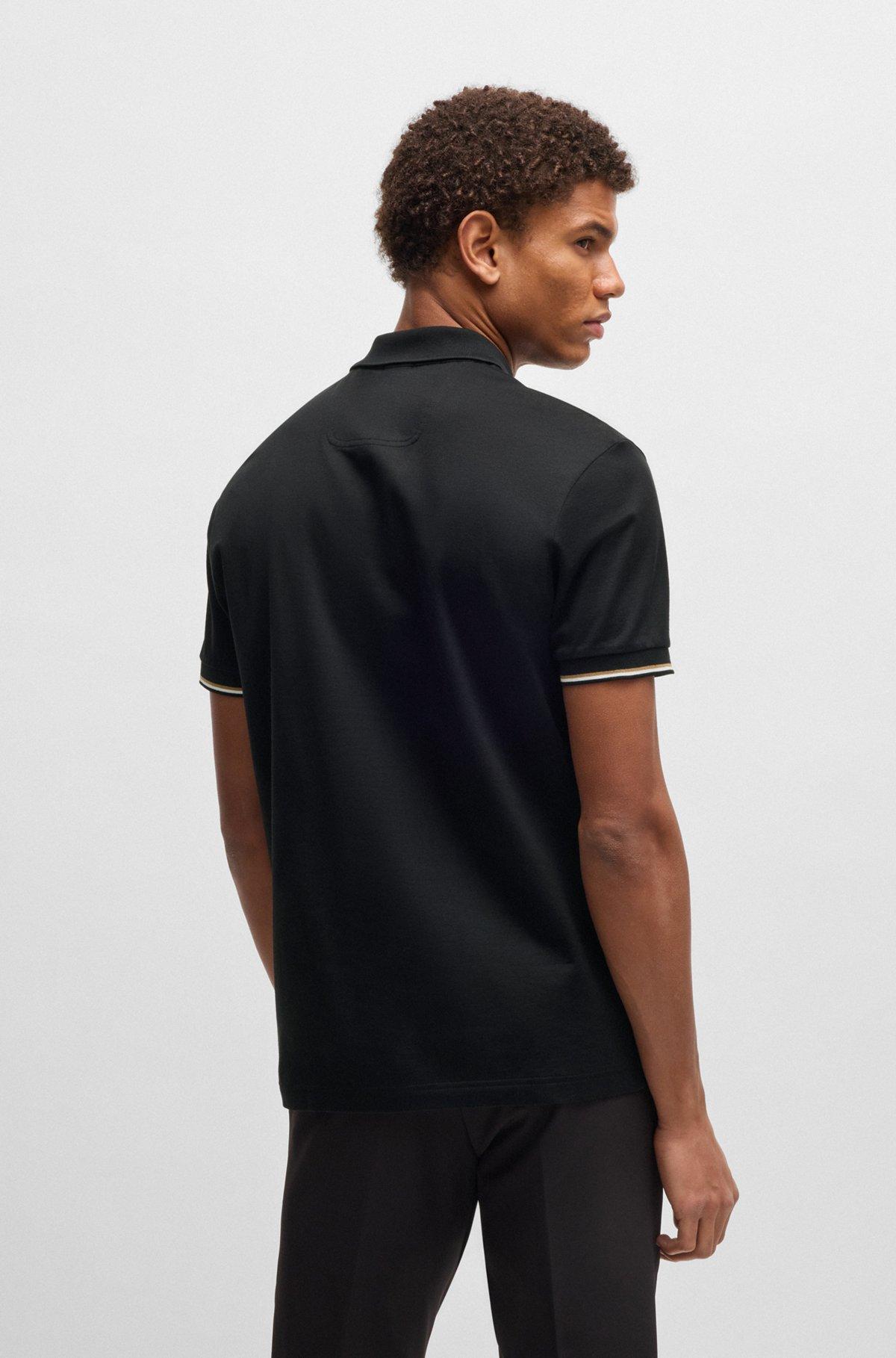 Structured-cotton polo shirt with zip neck Product Image