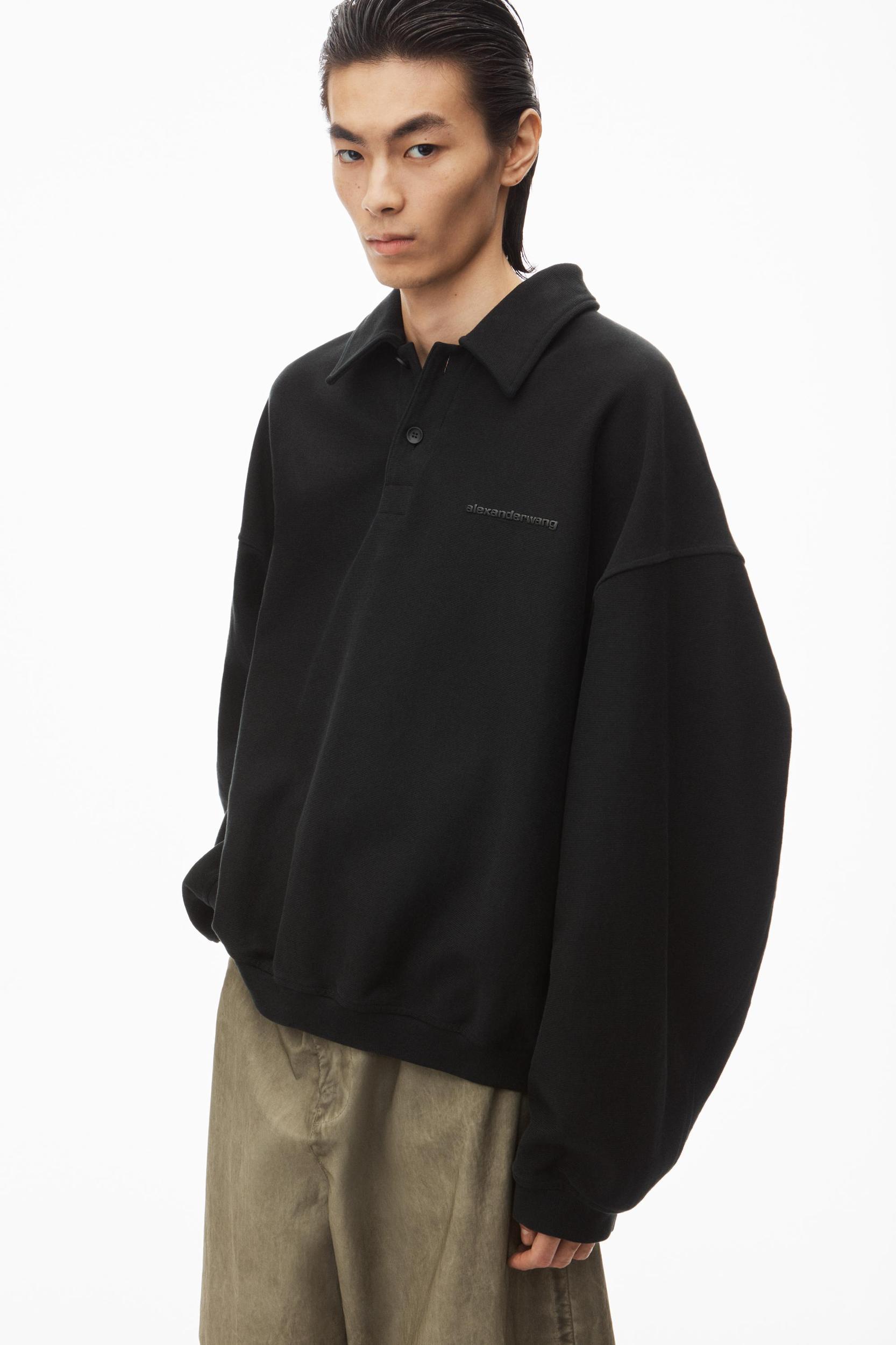Puffed Logo Oversized Polo Top In Cotton Product Image