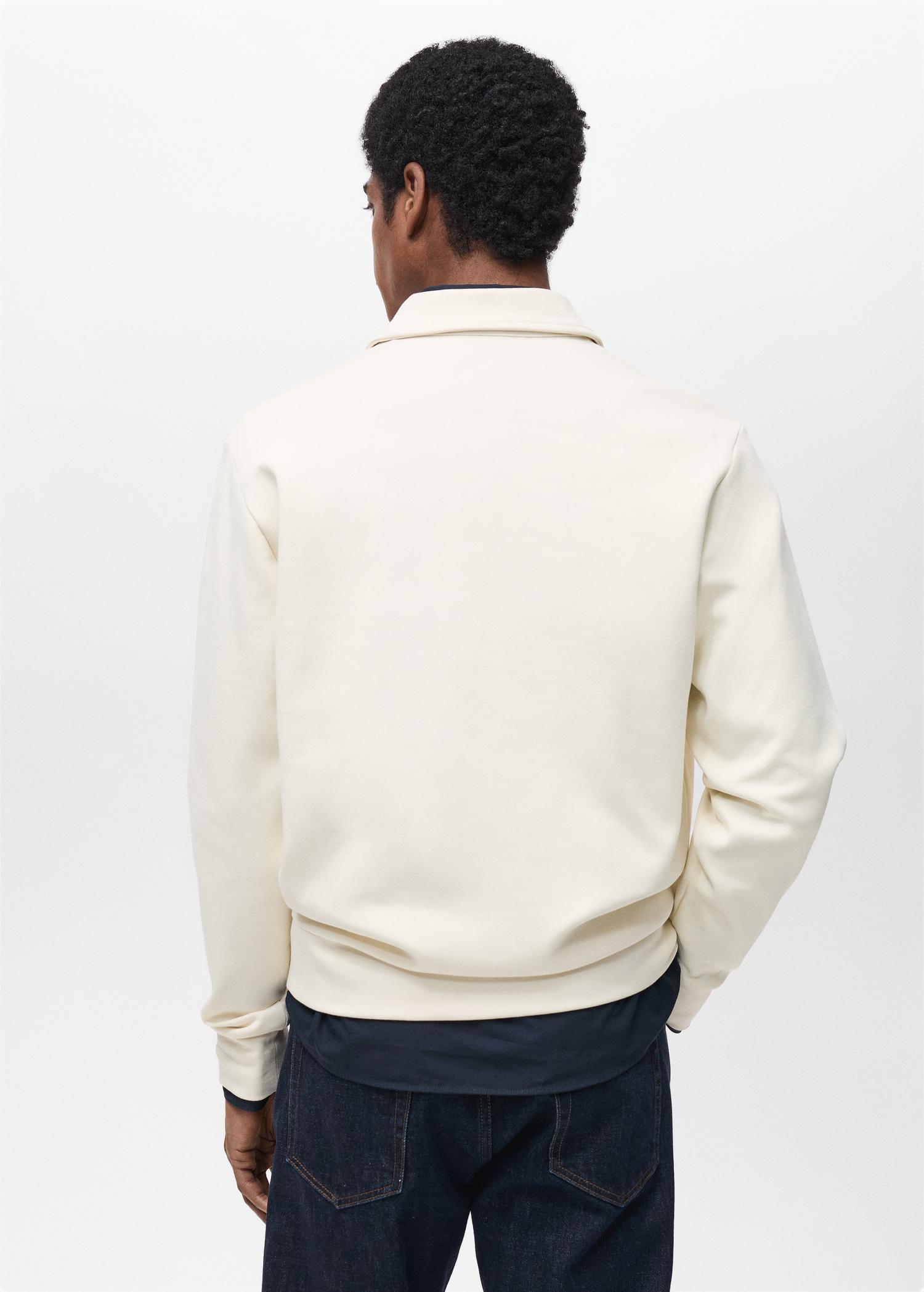 Regular-fit cotton polo sweatshirt - Men | MANGO USA Product Image